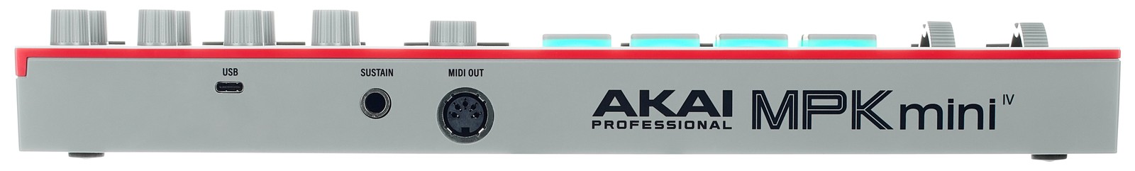 Rückseite des AKAI Professional MPK Mini IV Gray mit Anschlüssen