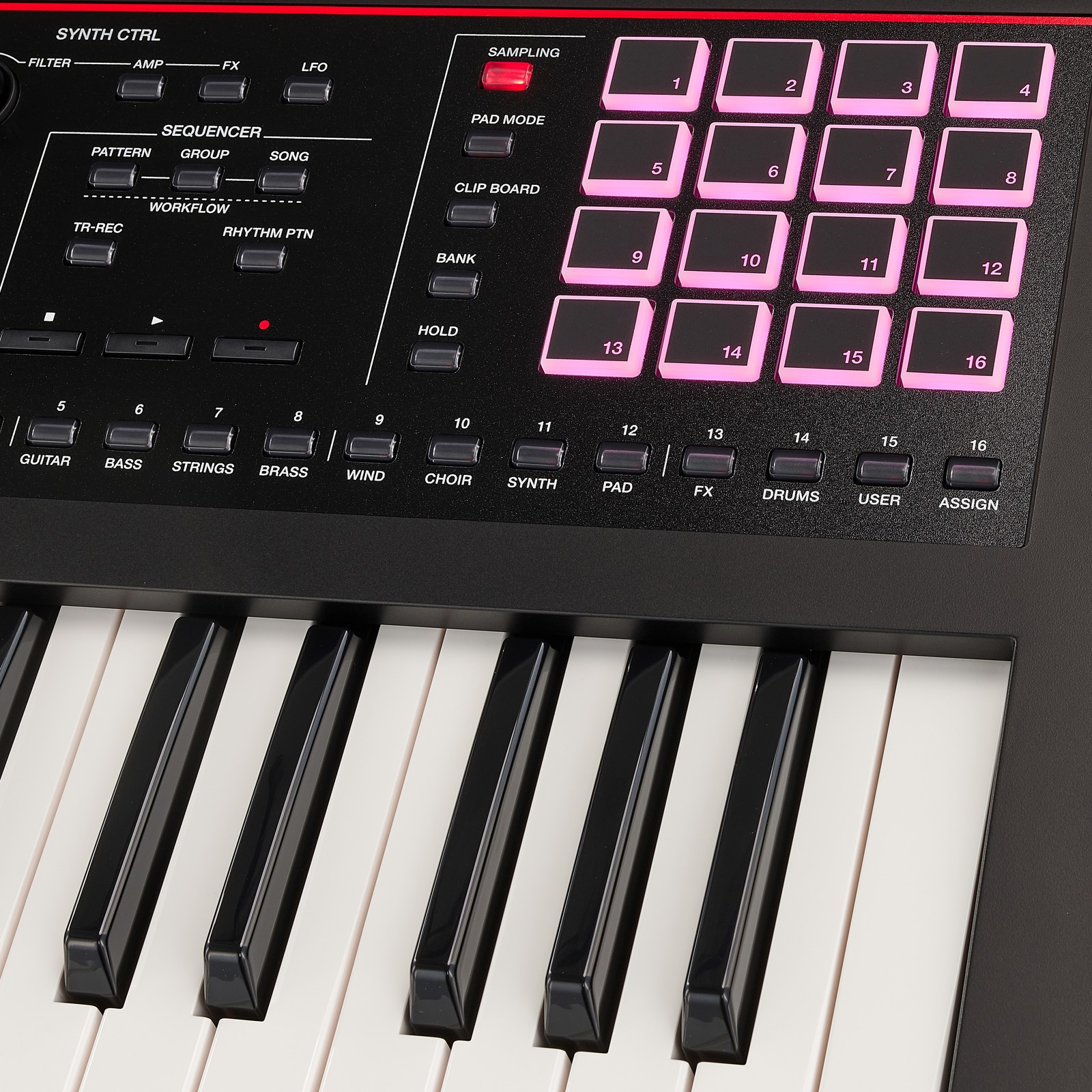 Roland Fantom synthesizer buttons