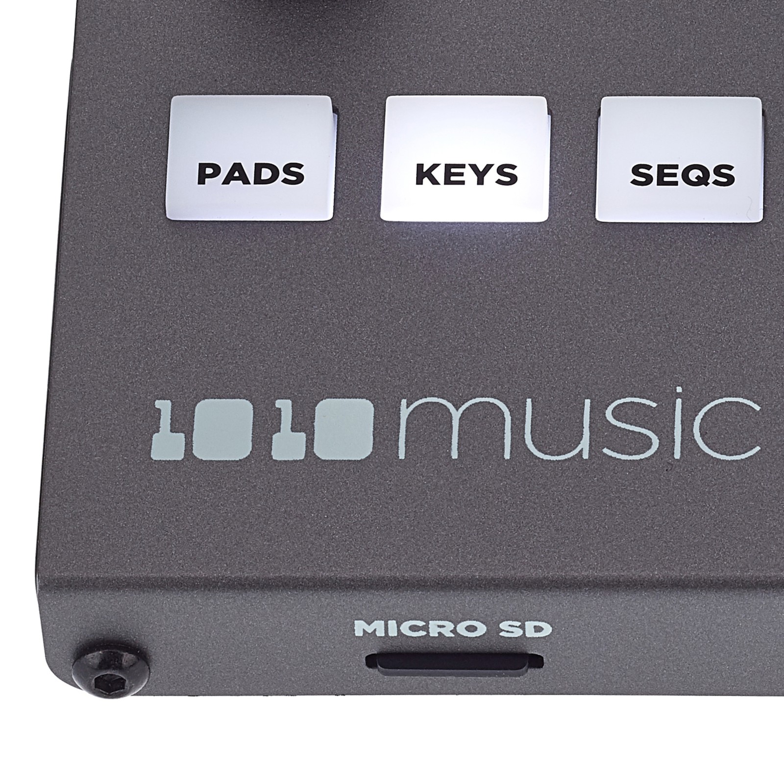 Manufacturer's logo on the 1010music blackbox, compact sampling studio