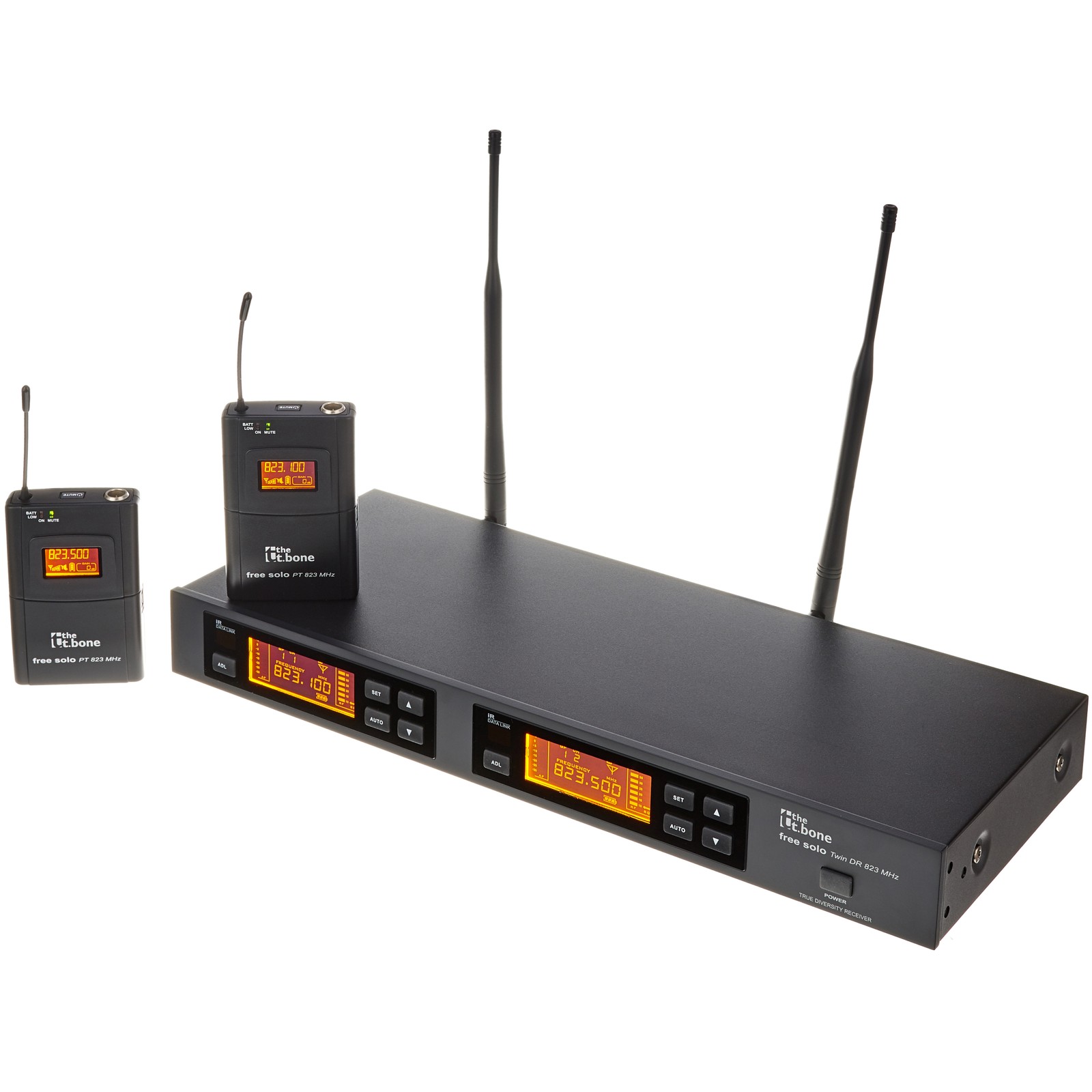 the t.bone free solo Twin PT 823 MHz 2-kanaliges UHF Funksystem