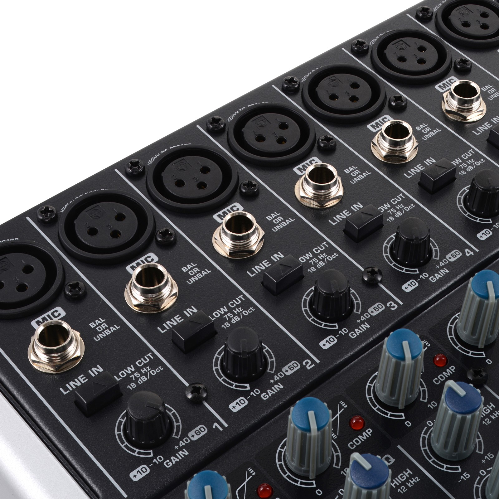 Console Behringer, entrées XLR et jack