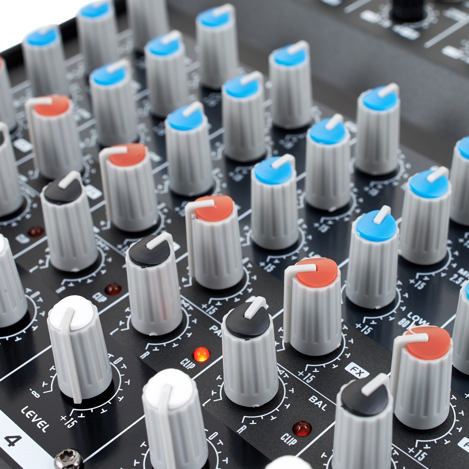 the t.mix 802 mixing desk, pots & knobs