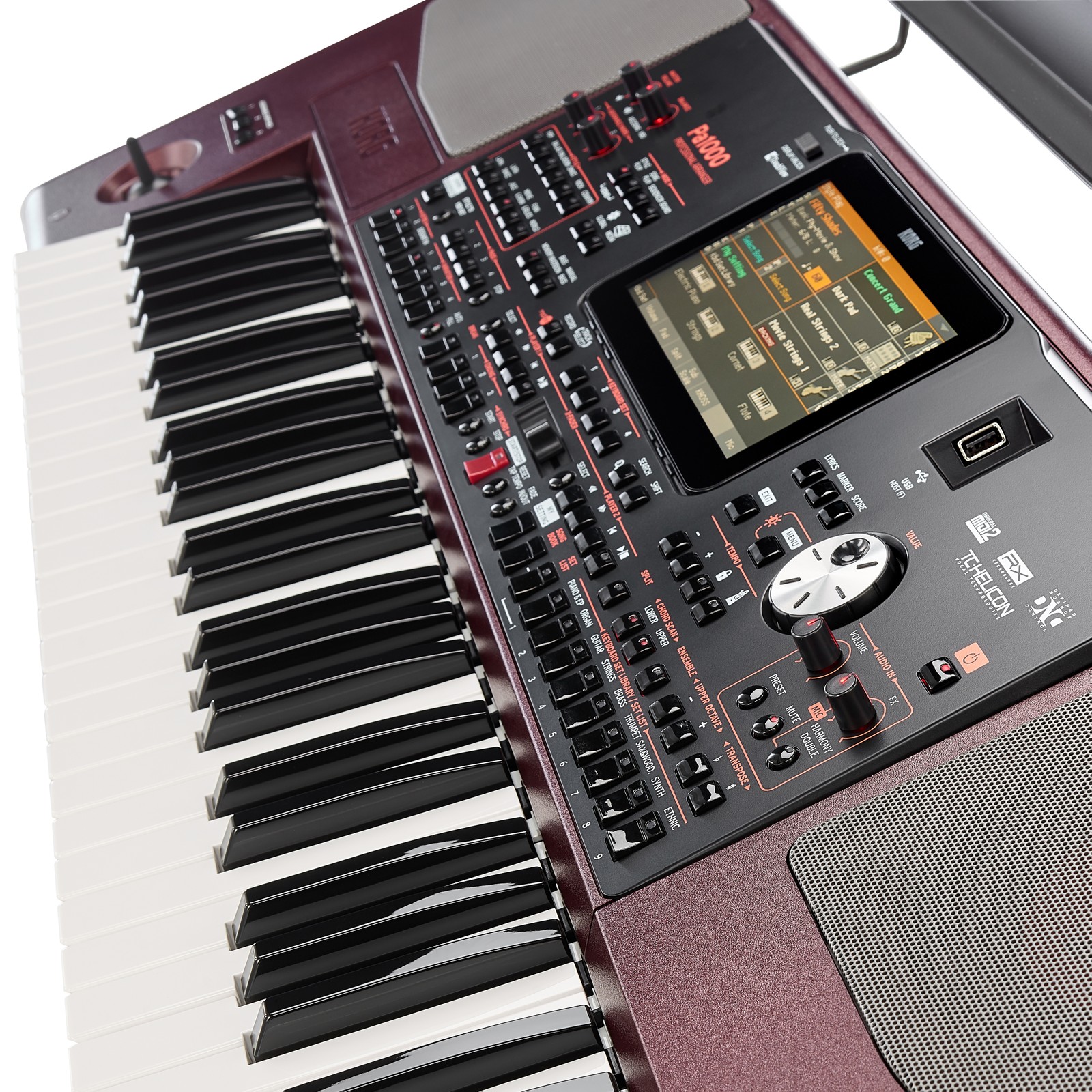 Keys on the Korg PA-1000 keyboard