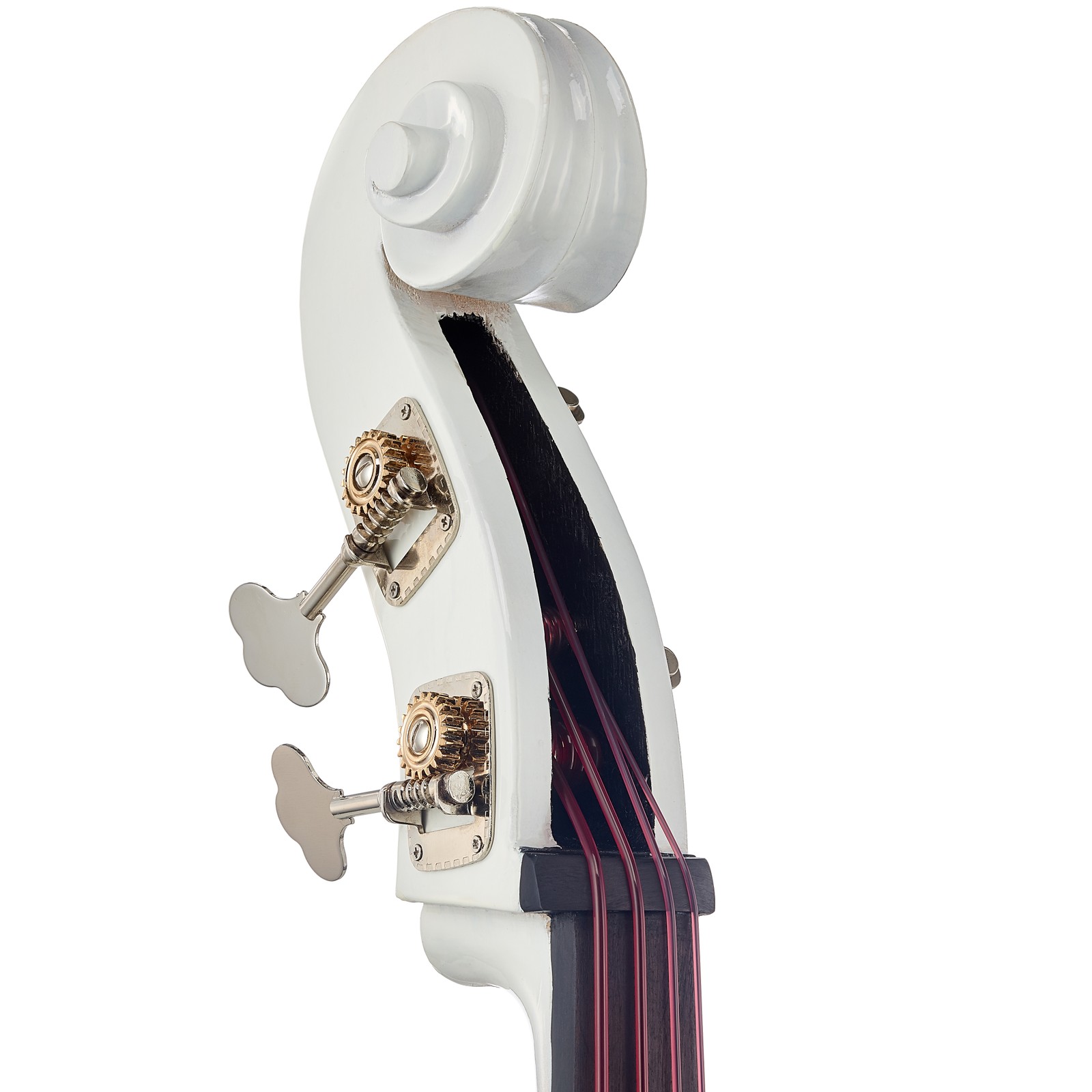 Headstock of the Thomann Rockabilly Vintage Flames WH/V Double Bass