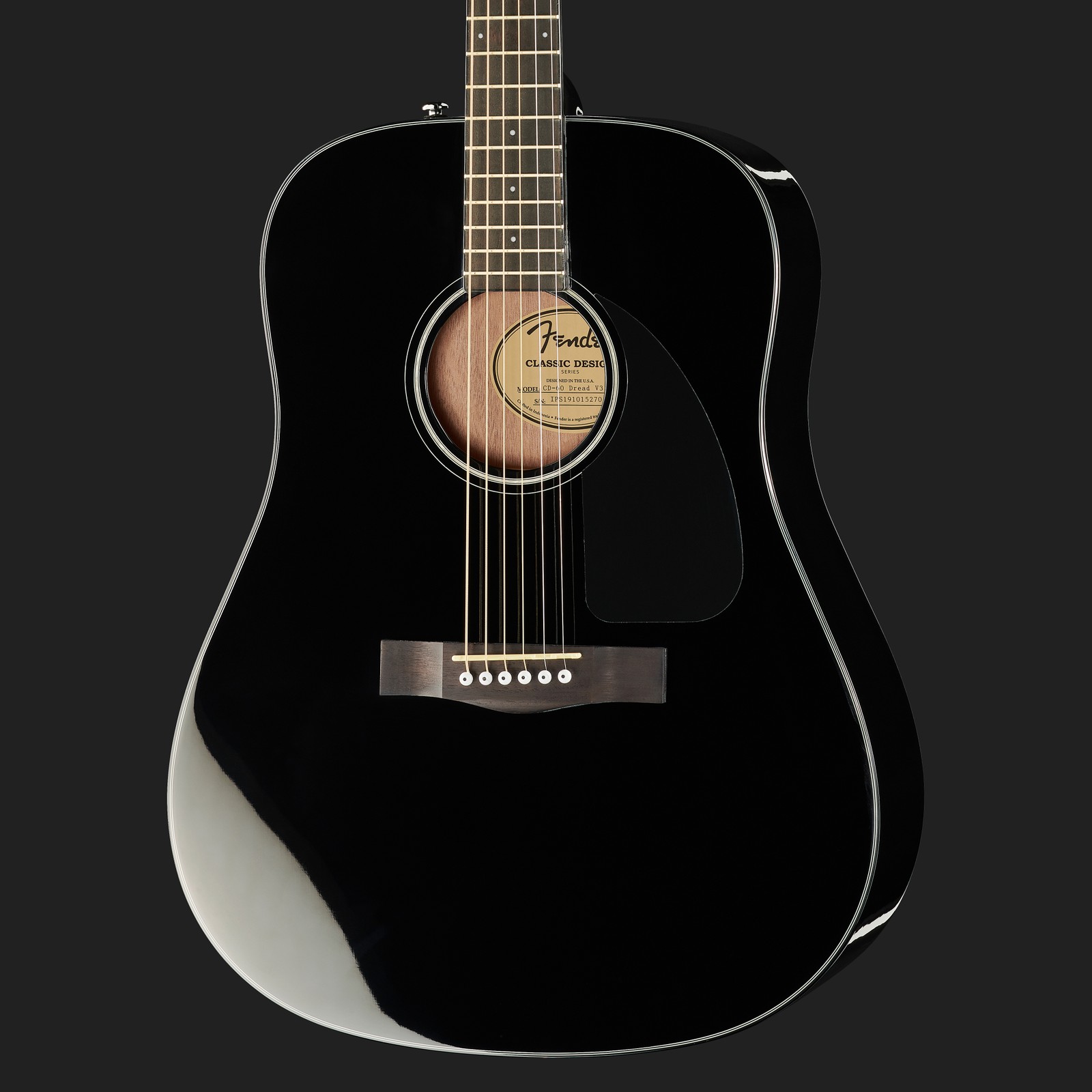 Body of the Fender CD-60 BK V3 DS Steel-String Guitar
