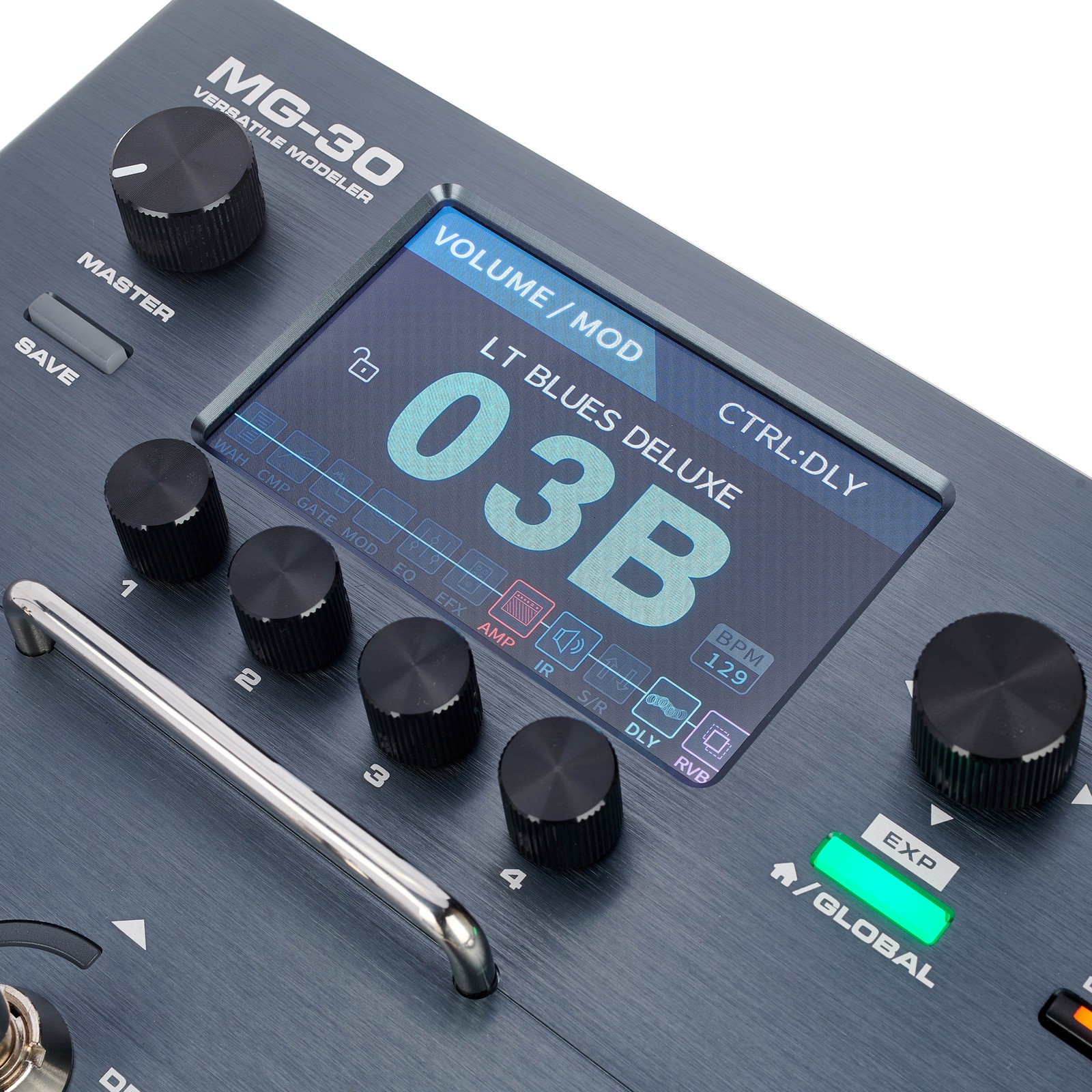 Bildschirm des Nux MG-30