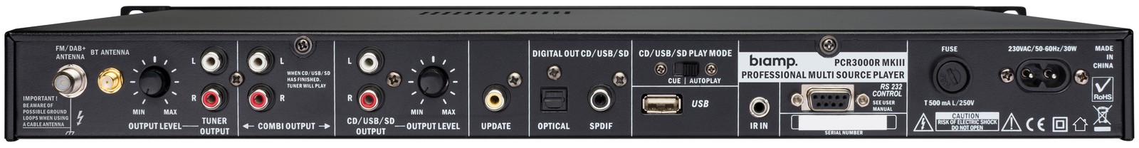 Biamp Systems PCR 3000R MKIII Tuner Anschlüsse