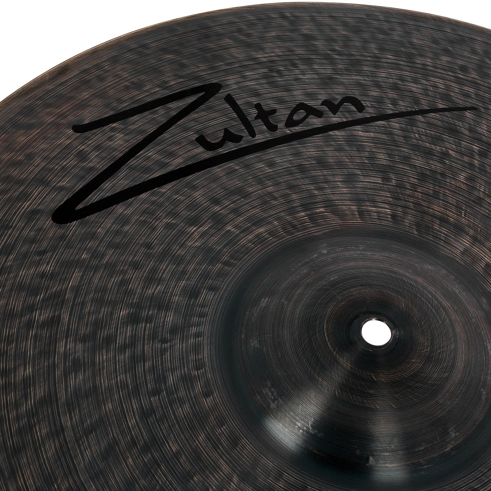 Close up of a Zultan Dark Matter cymbal