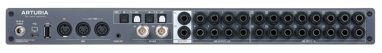 Arturia AudioFuse 16Rig Rückseite mit Anschlüssen