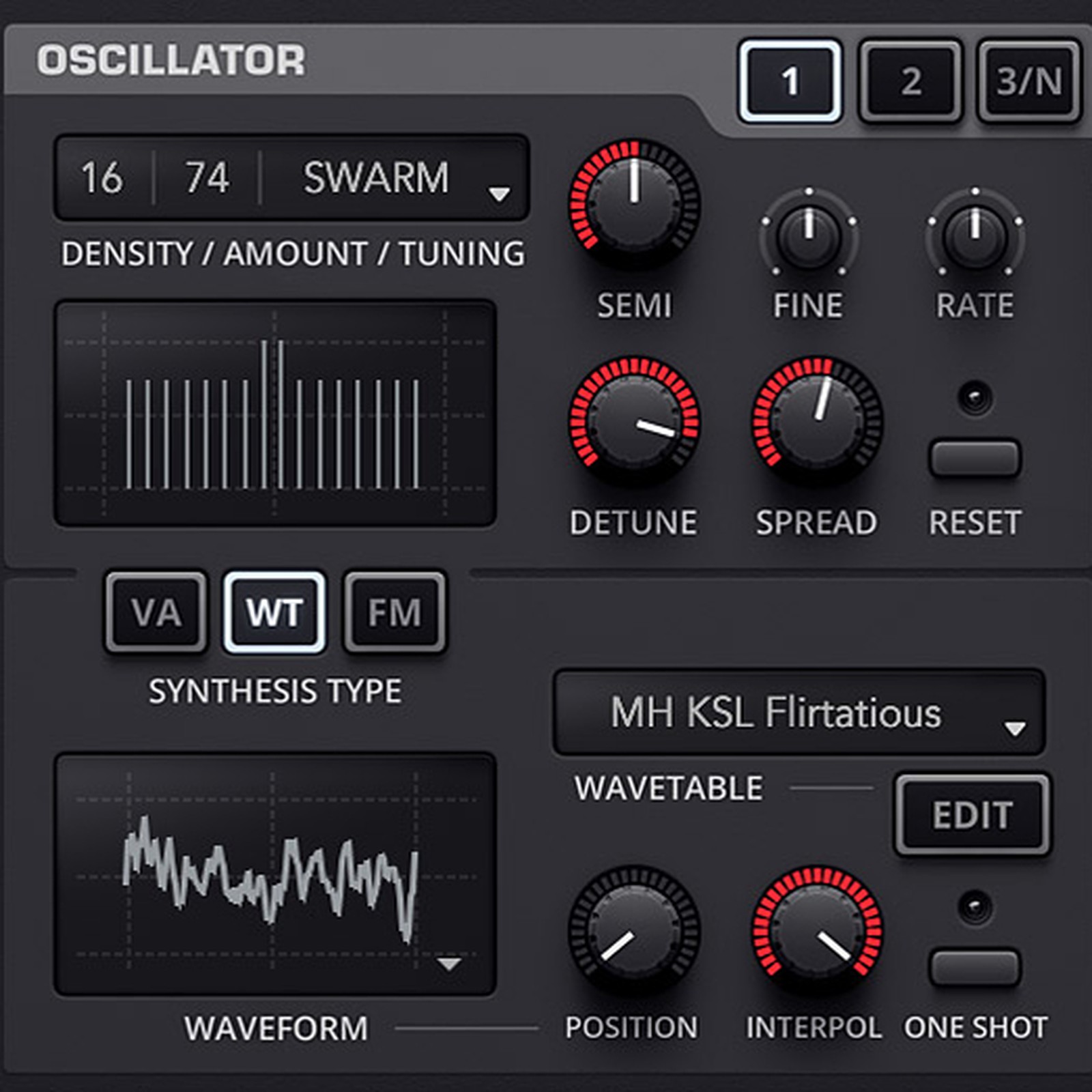 Synapse Audio Dune 3, oscillator