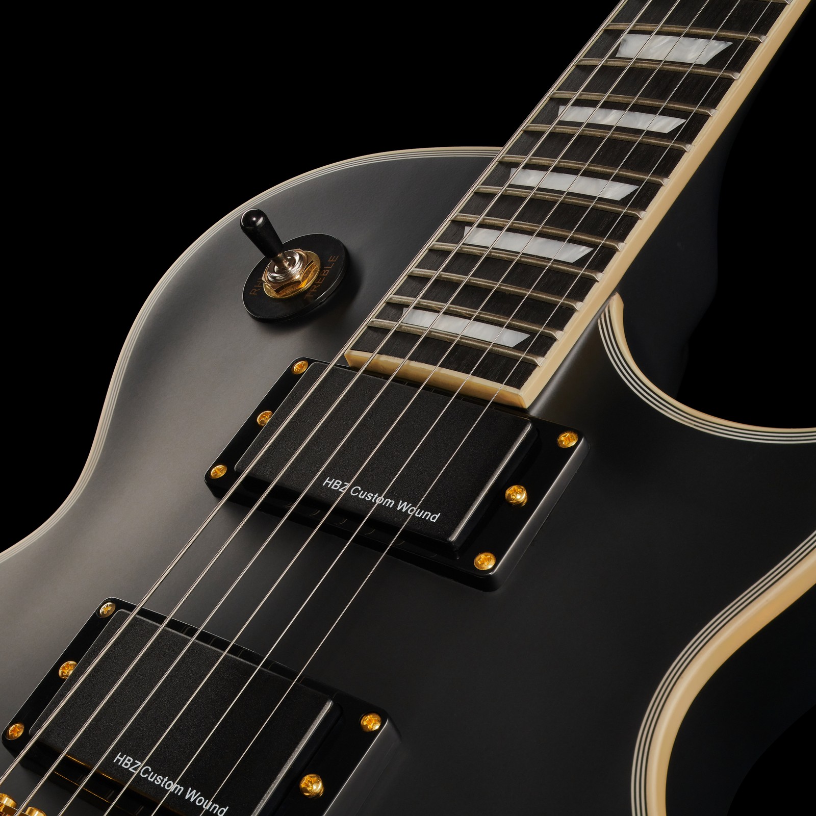Zwei aktive Humbucker auf der Harley Benton SC-1000 SBK Progressive Line