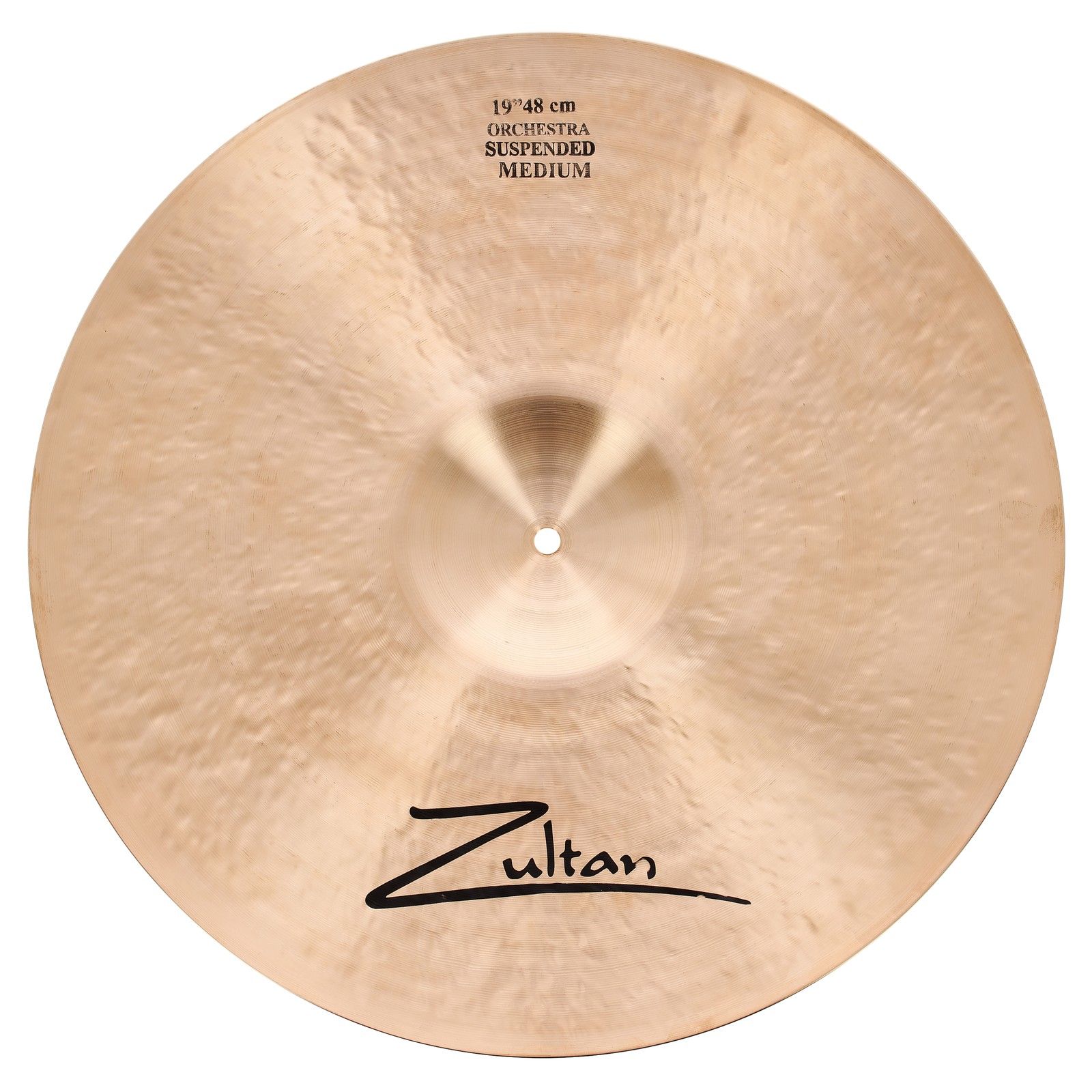 Unterseite eines Zultan 19" Orchestra Suspended Wirbelbeckens