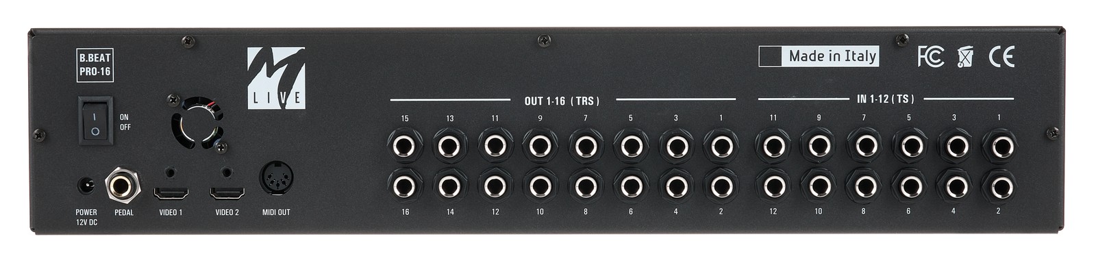 Rückseite des M-Live B.Beat PRO 16 Plus 1TB mit Anschlüssen