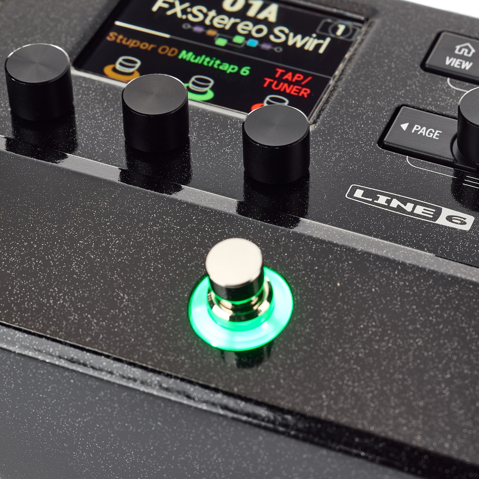 Closeup of the Line6 HX Stomp Multi-Effects Pedal