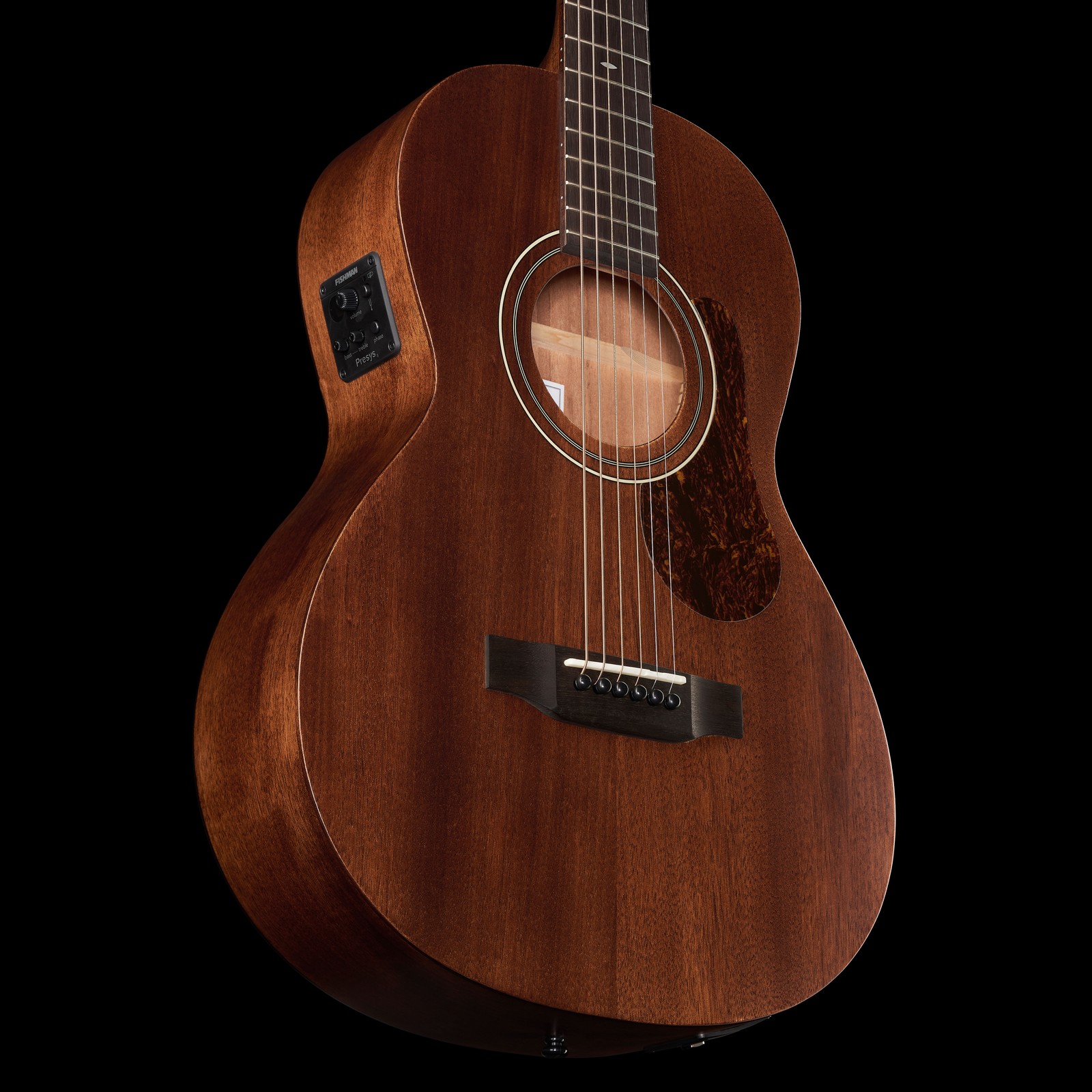 Mahagoni Korpus der Harley Benton Custom Line CLP-15ME Westerngitarre mit Preamp in der Zarge