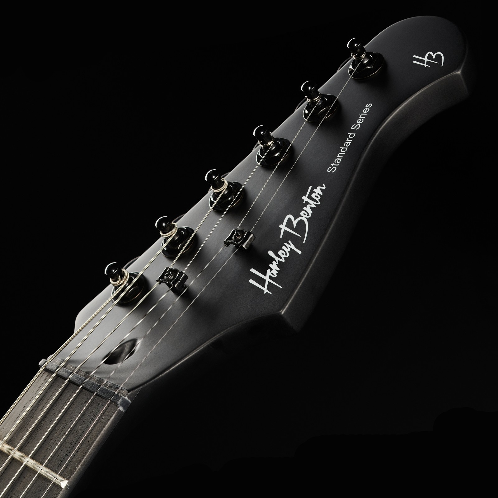 Headstock of the Harley Benton ST-Junior HSS SBK electric guitar