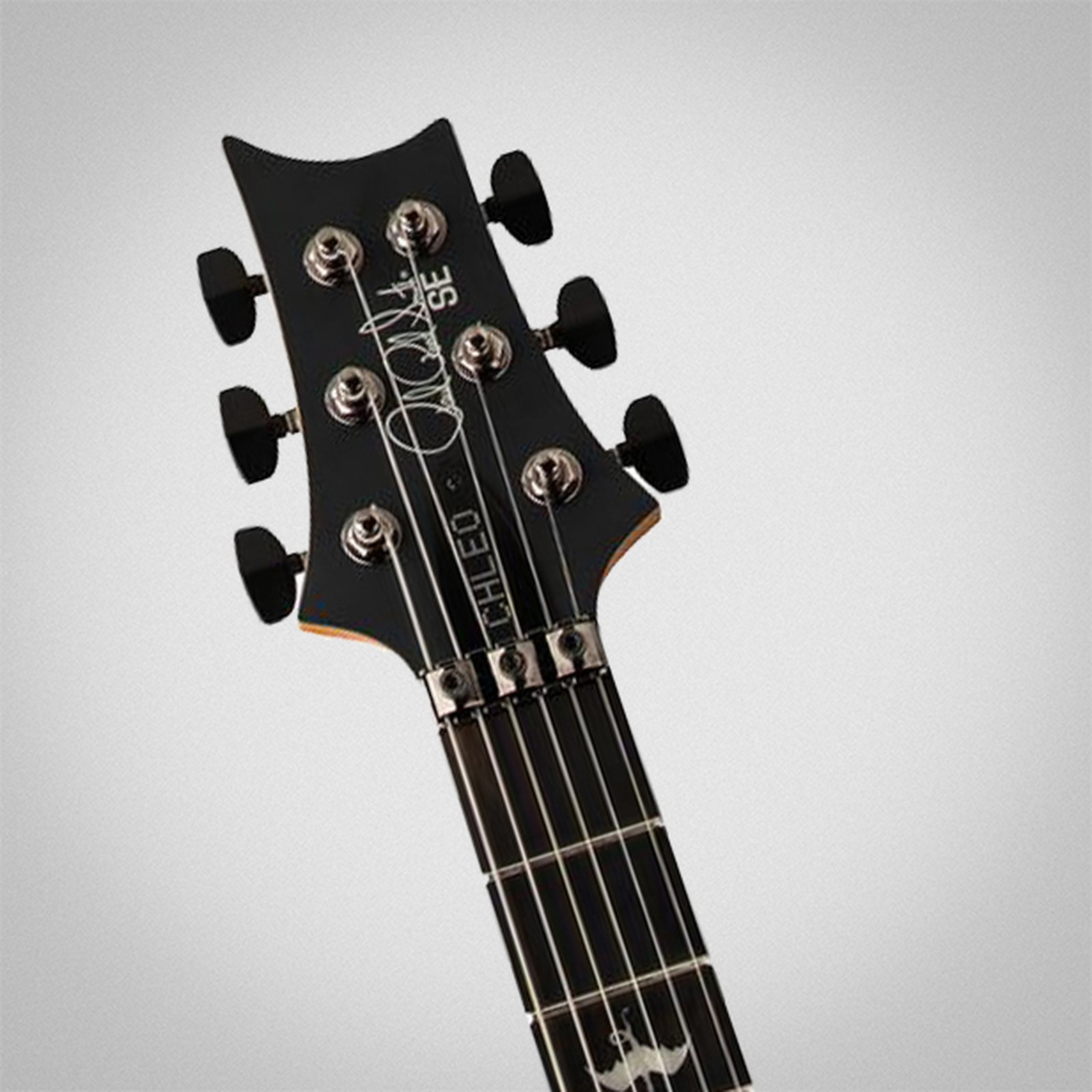 Headstock of the PRS SE Chleo Herman Li OD