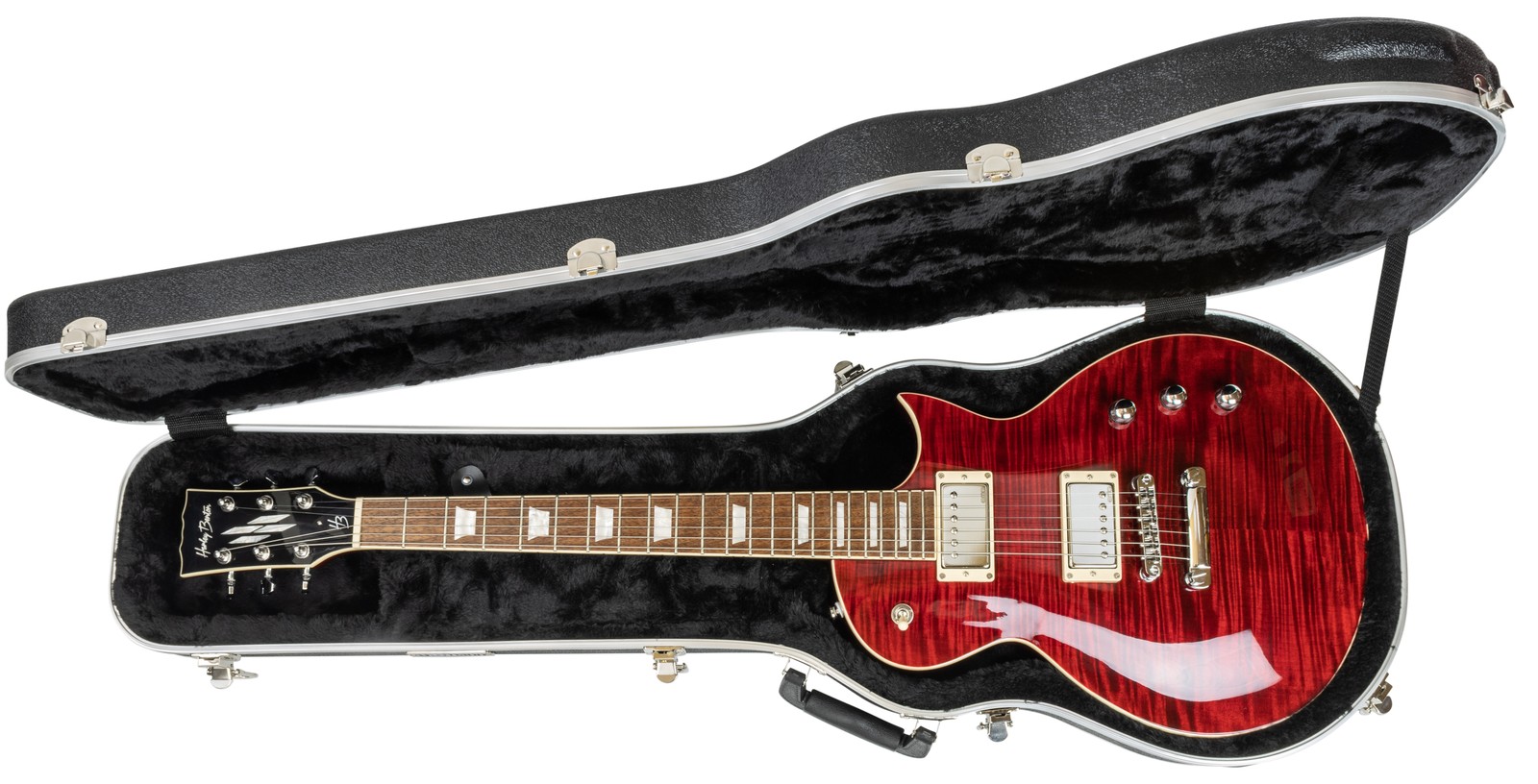 Thomann E-Guitar Case ABS Single Cut mit Harley Benton SC-Custom EMG