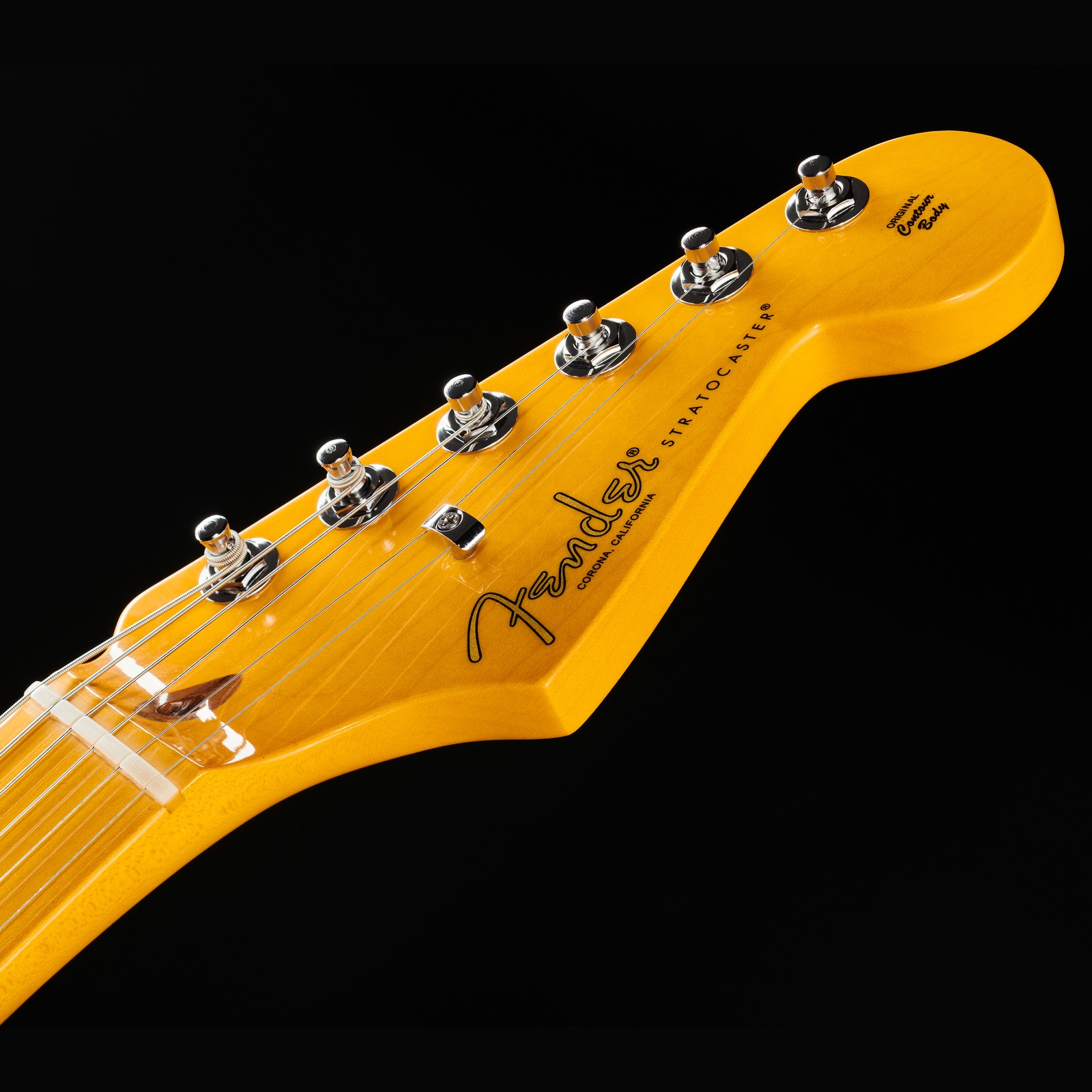 Kopfplatte der Fender AM Pro II Strat MN MYST SFG