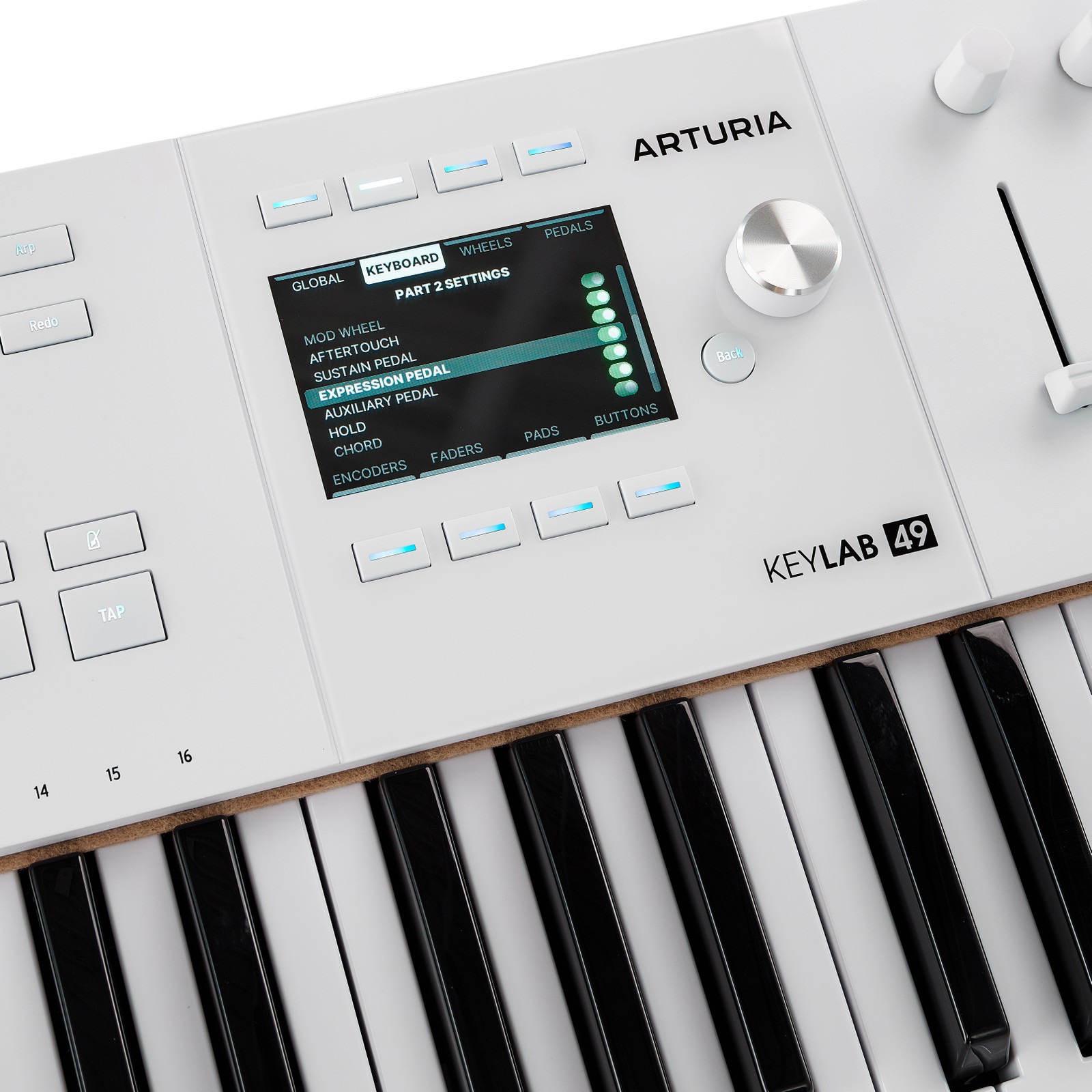 Display des Arturia KeyLab 49 mk3 White USB-MIDI-Keyboards
