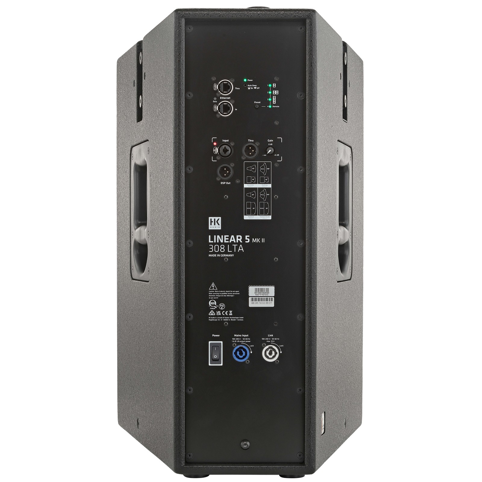Rückseite des HK Audio Linear 5 MKII 308 LTA Aktiver HiMid-Lautsprecher