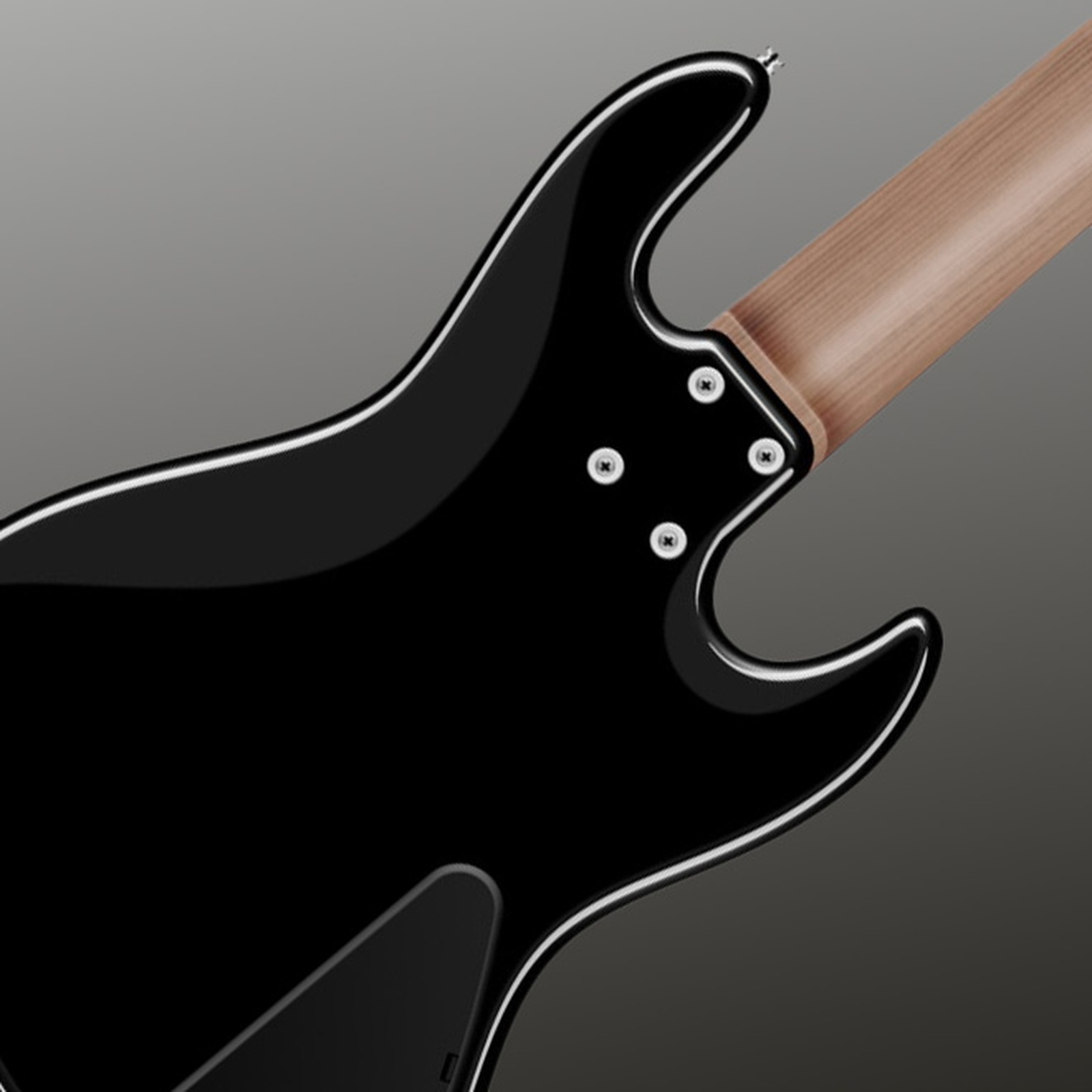 Rear view, Sadowsky MetroExp21 Vintage MJ5 Morado Left-Handed Black, five-string bass