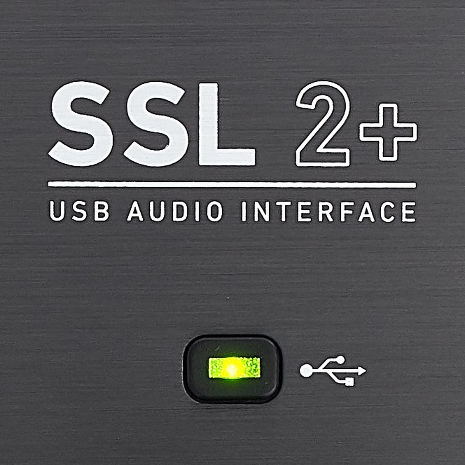 Logo on the SSL 2+ 2x4 USB-C Audio Interface
