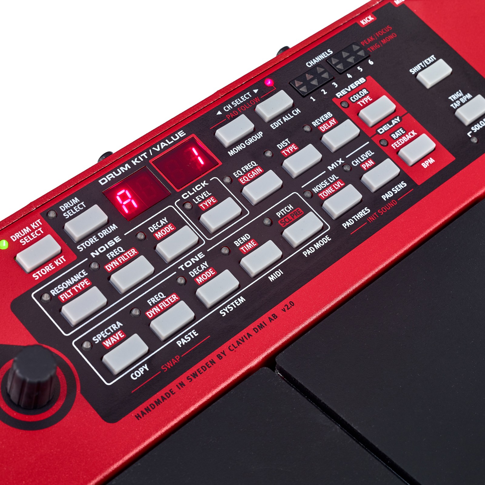 Controls on the Clavia Nord Drum 3P Modelling Percussion Synthesizer