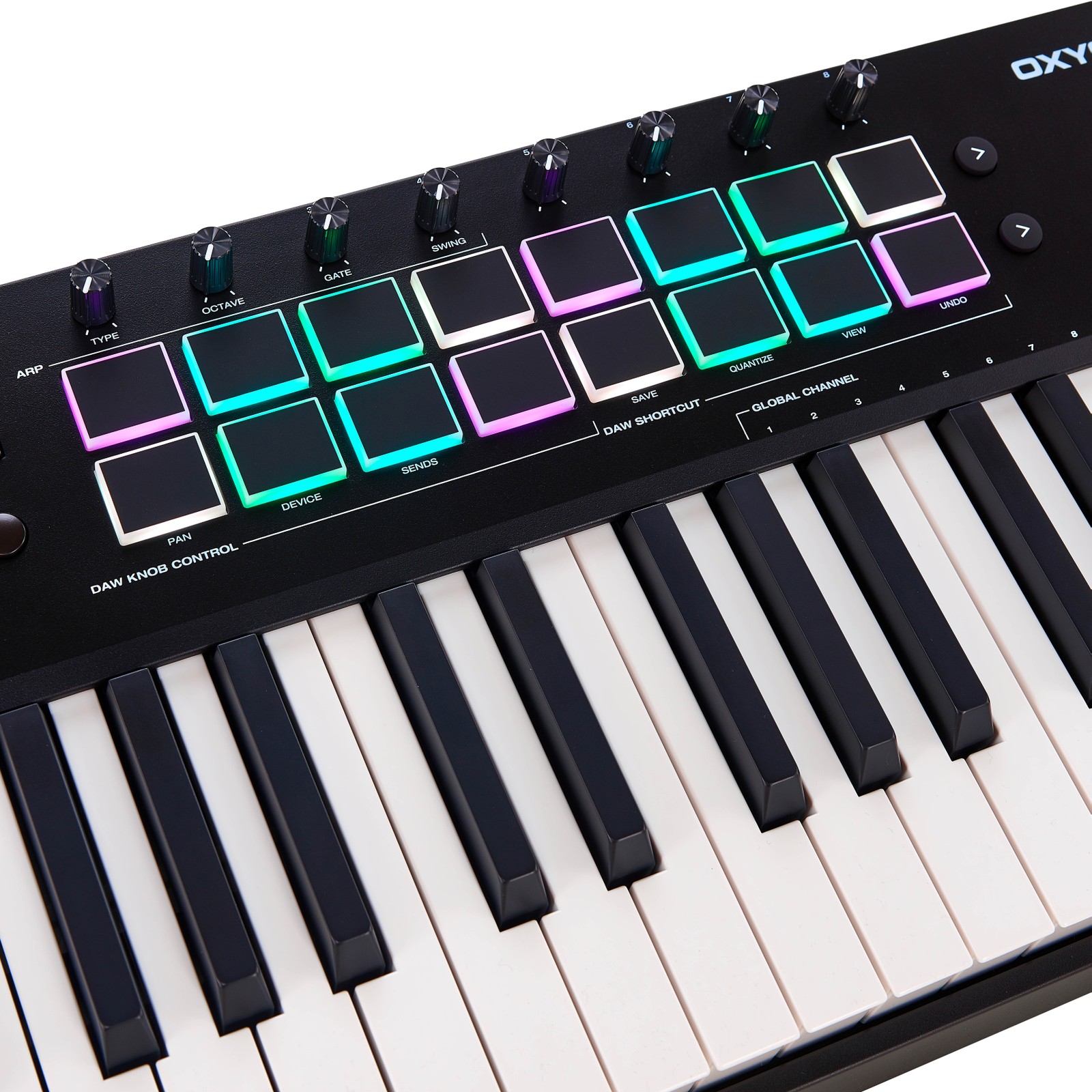 keys and pads on the M-Audio Oxygen Pro 61 