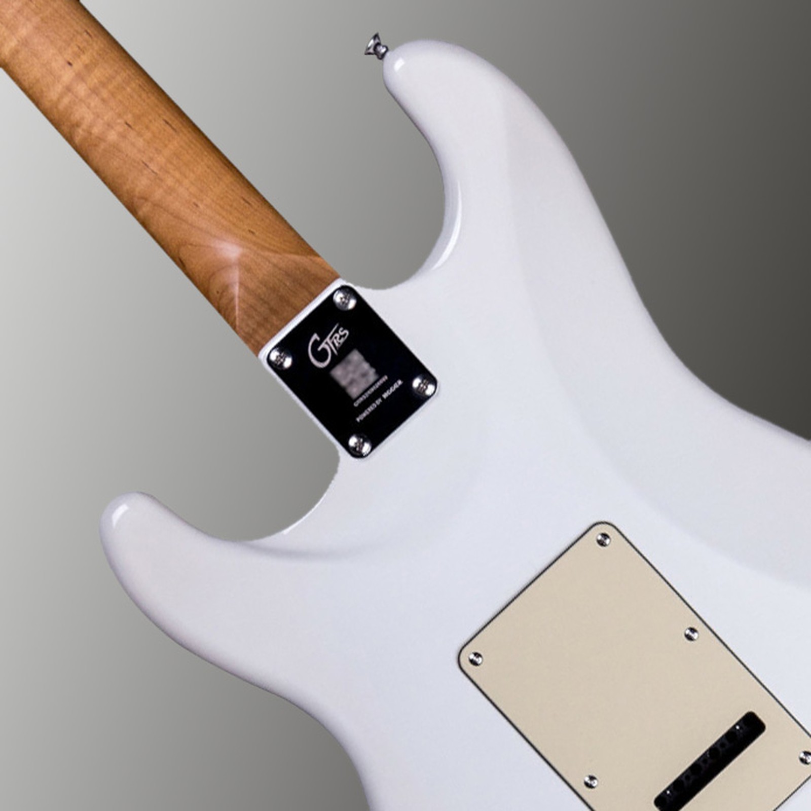 Bolt-on neck on the Mooer GTRS Guitar Profess. 801 OW, rear view