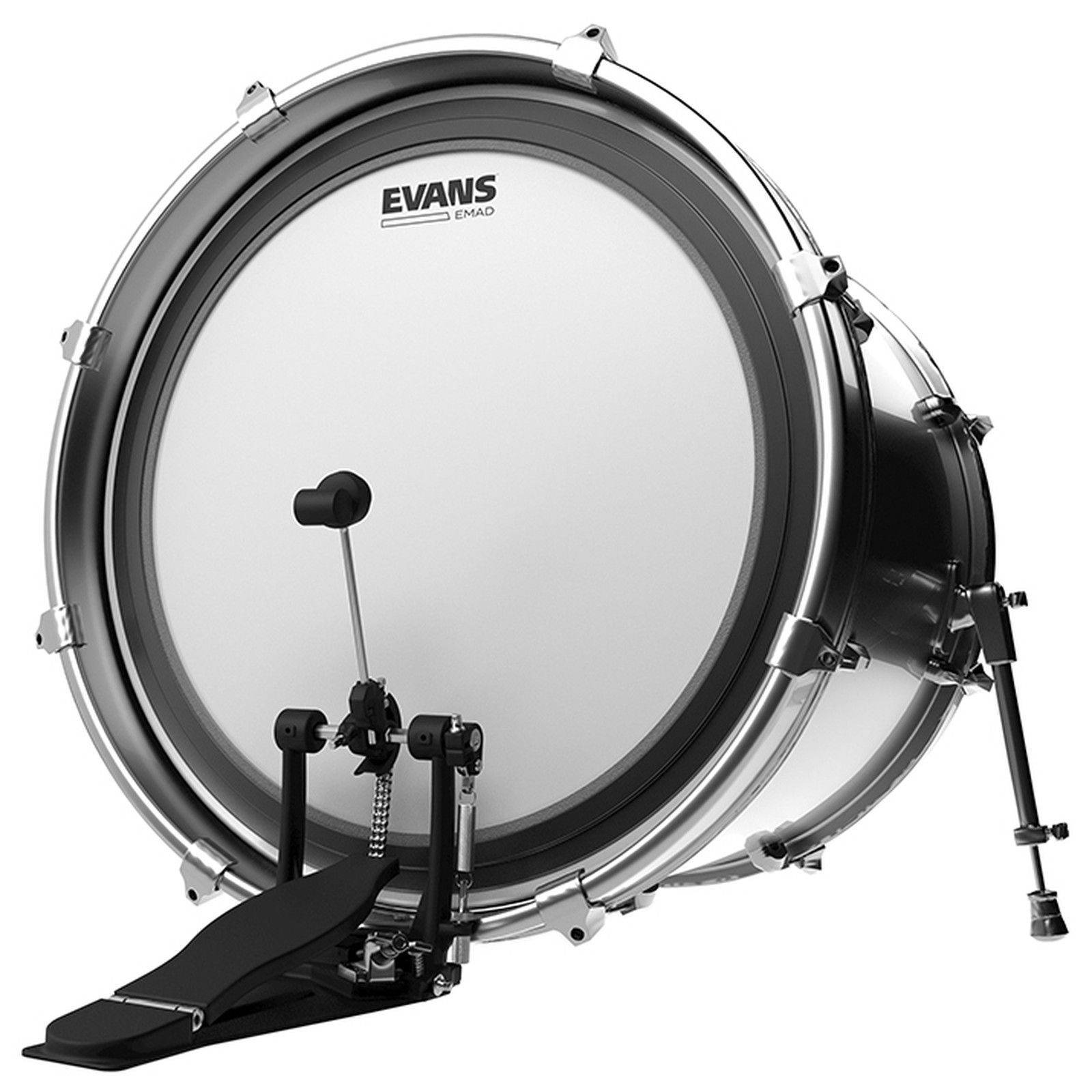 Bassdrum mit Evans EMAD Coated Schlagfell