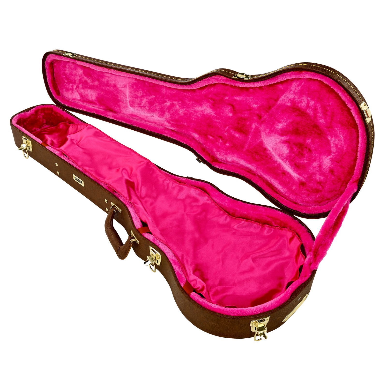 Soft padding inside the Gator GW-LP-Brown guitar case