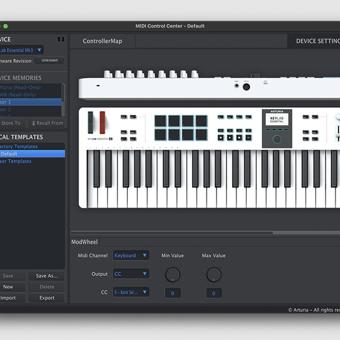 MIDI Control Center software