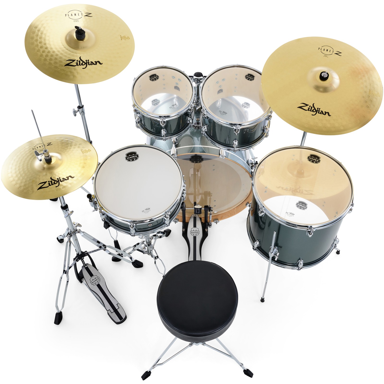 Mapex Venus 5045 Drum Set Bundle VC mit Zildjian Planet Z Becken und Mapex Hardware