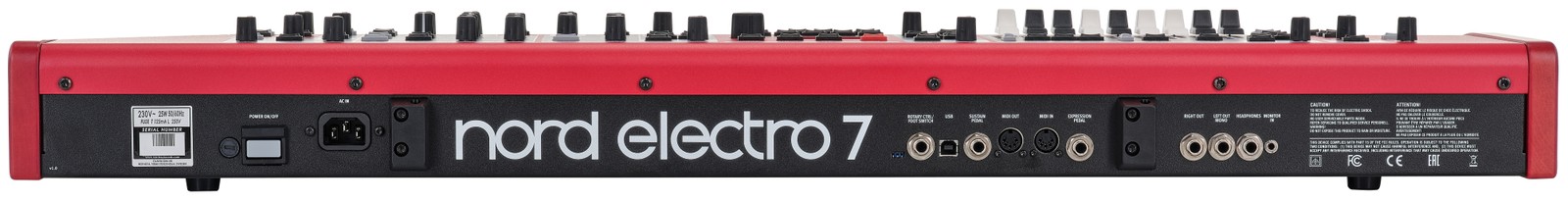 Rückseite des Clavia Nord Electro 7 61 Stagepianos