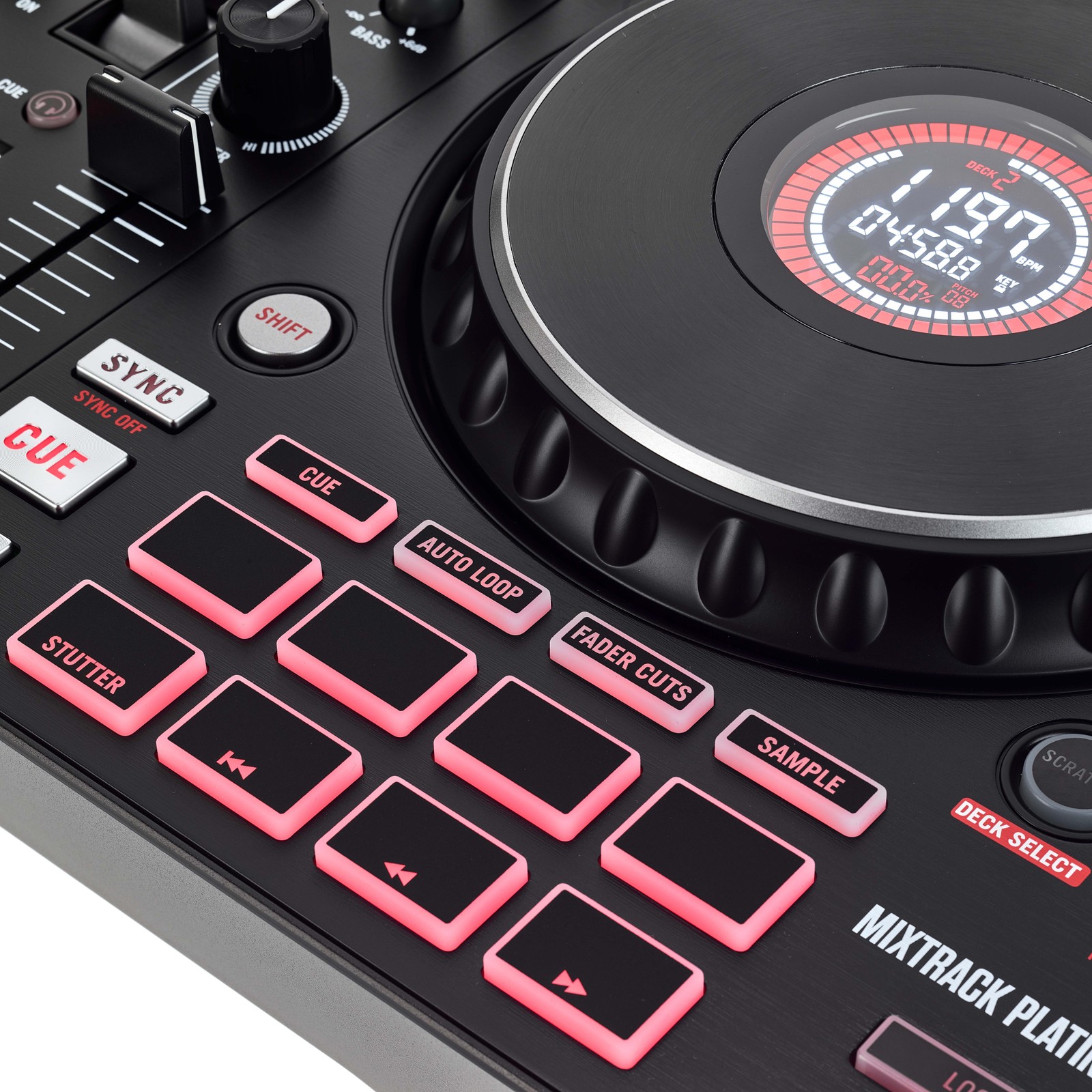 Numark Mixtrack Platinum FX jog wheel et pads