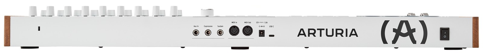 Rückseite des Arturia KeyLab 49 mk3 White mit Anschlüssen