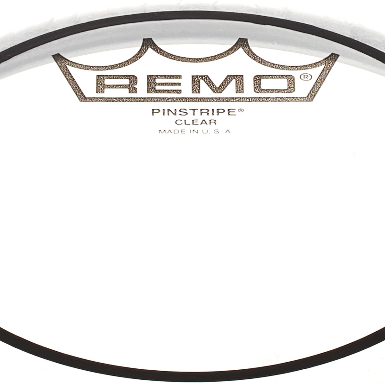 Herstellerlogo auf dem Remo Pin Stripe Clear 6" Fell