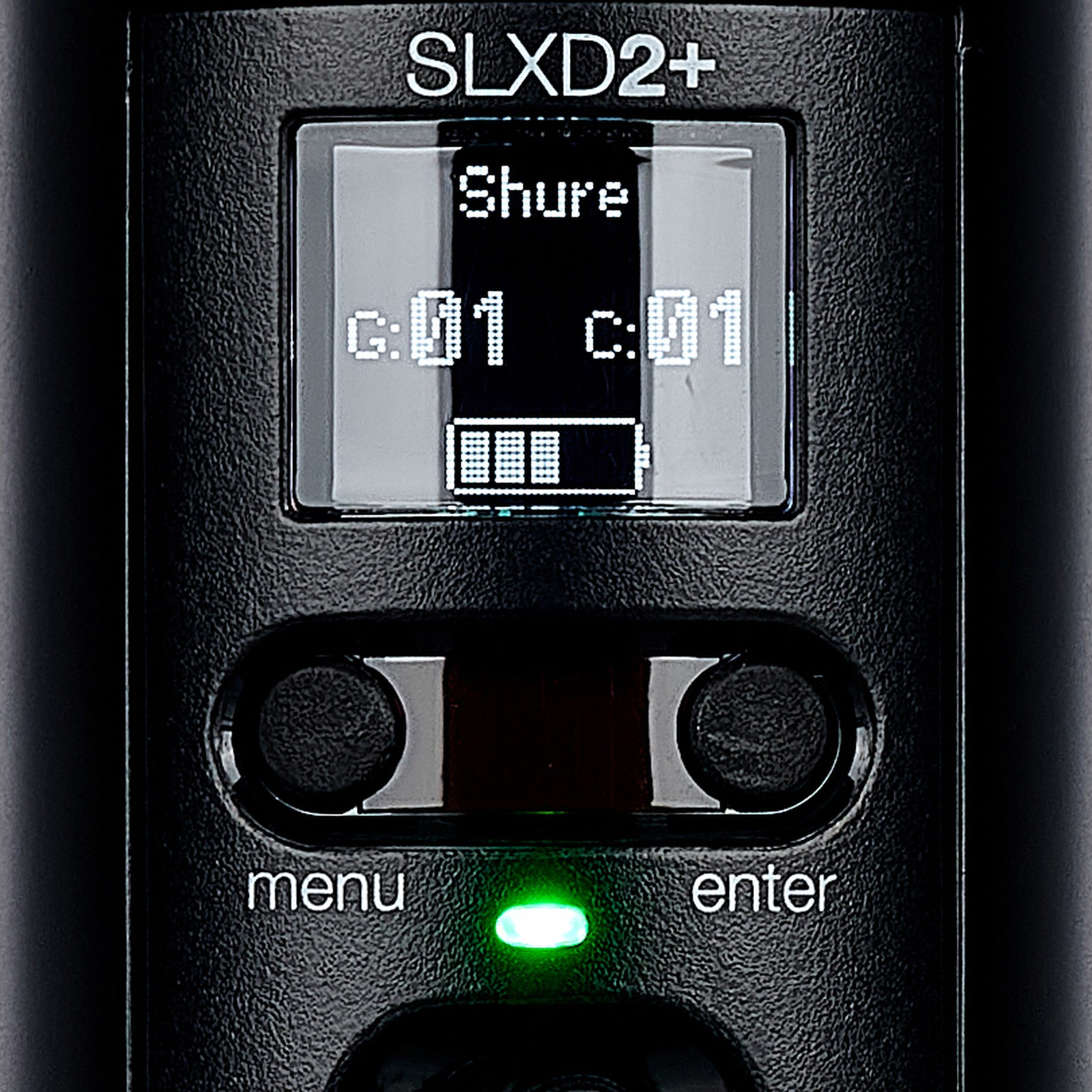 Display des Shure SLXD2+/SM58 S50 Handsenders