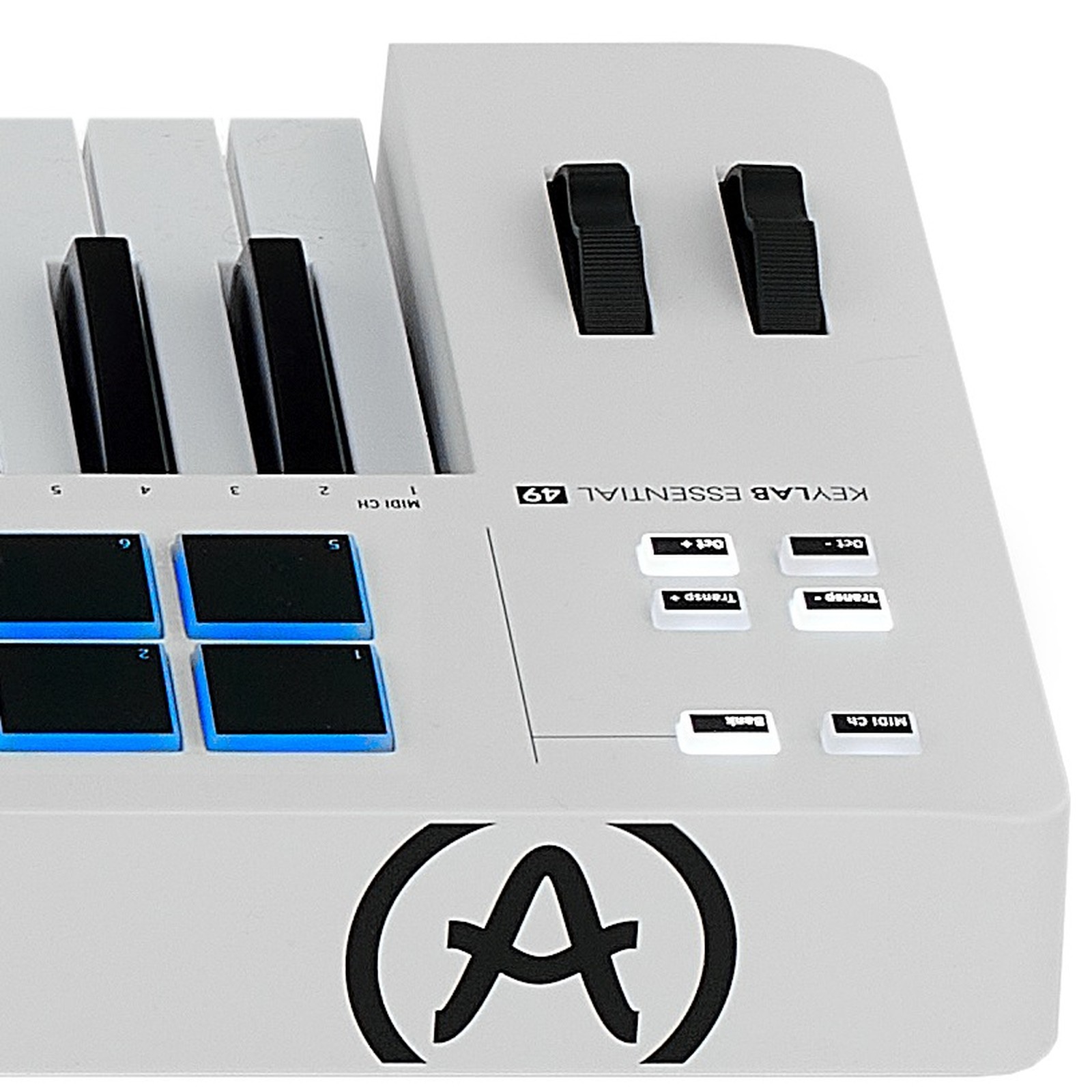 Arturia logo on the back of the Arturia KeyLab Essential 49 MK3 White