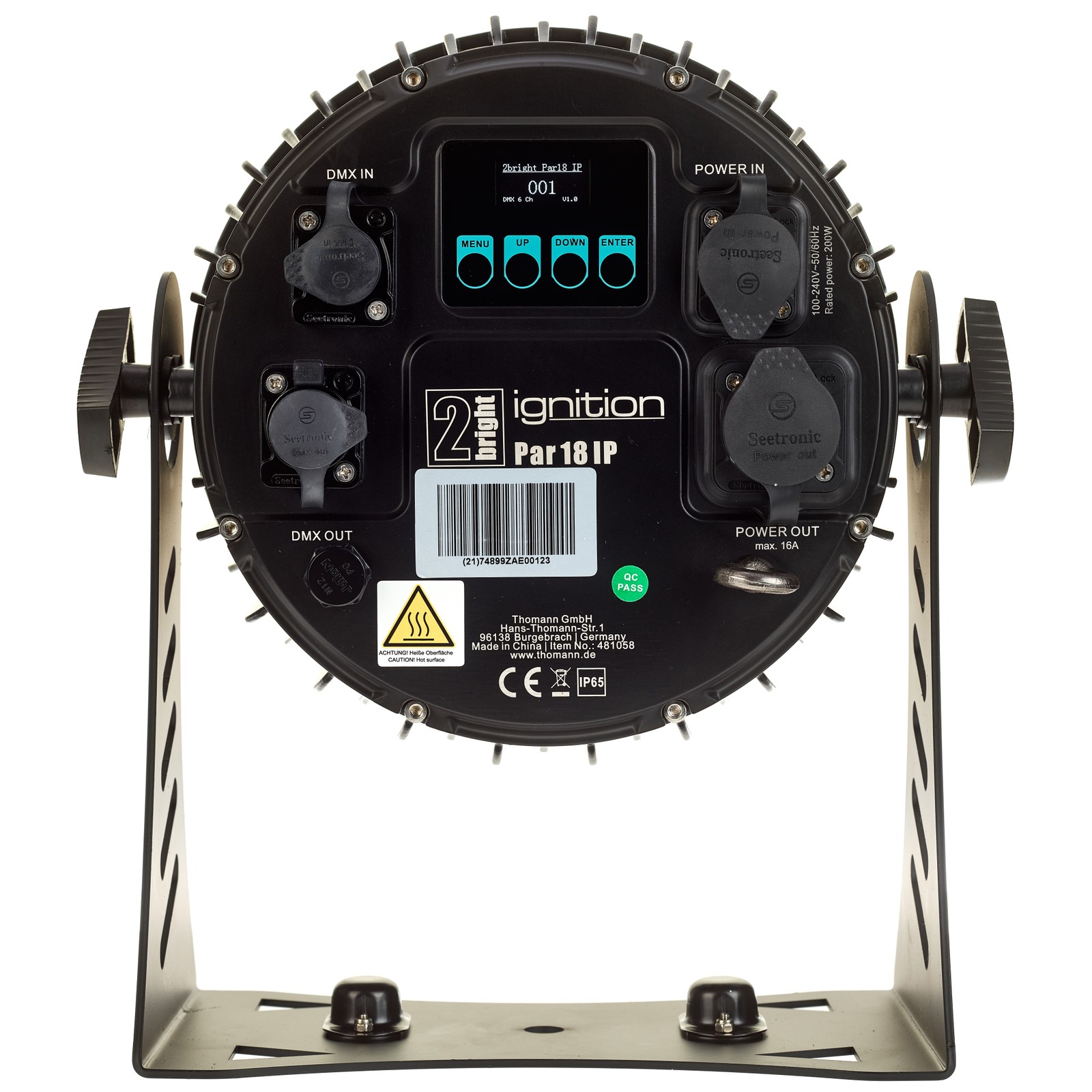 Rückseite des Ignition 2bright Par 18 IP LED Scheinwerfers