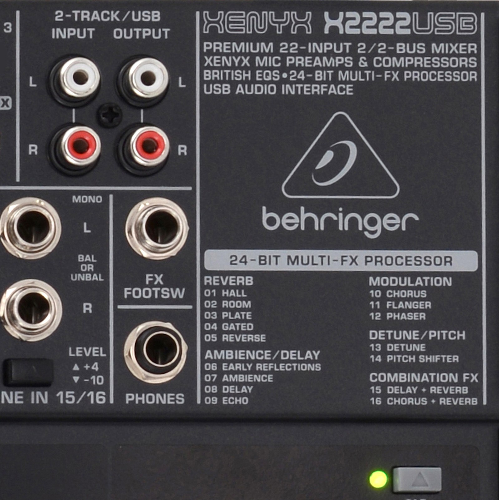 Console Behringer, connexions