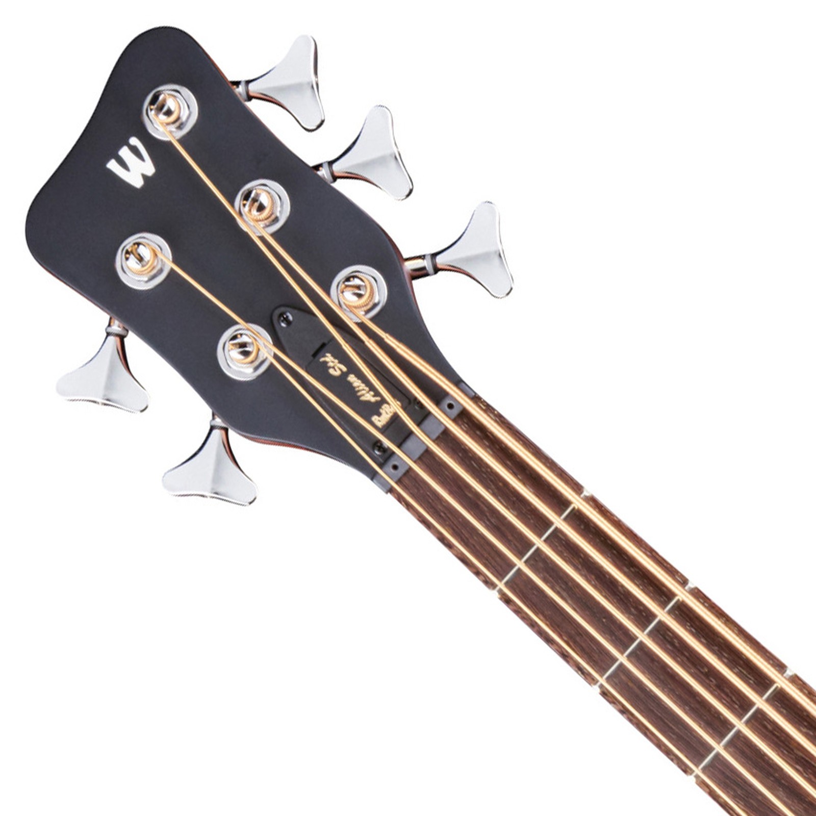 Headstock, Warwick RockBass Alien Standard 5 Natural Left-Handed, five-string bass guitar