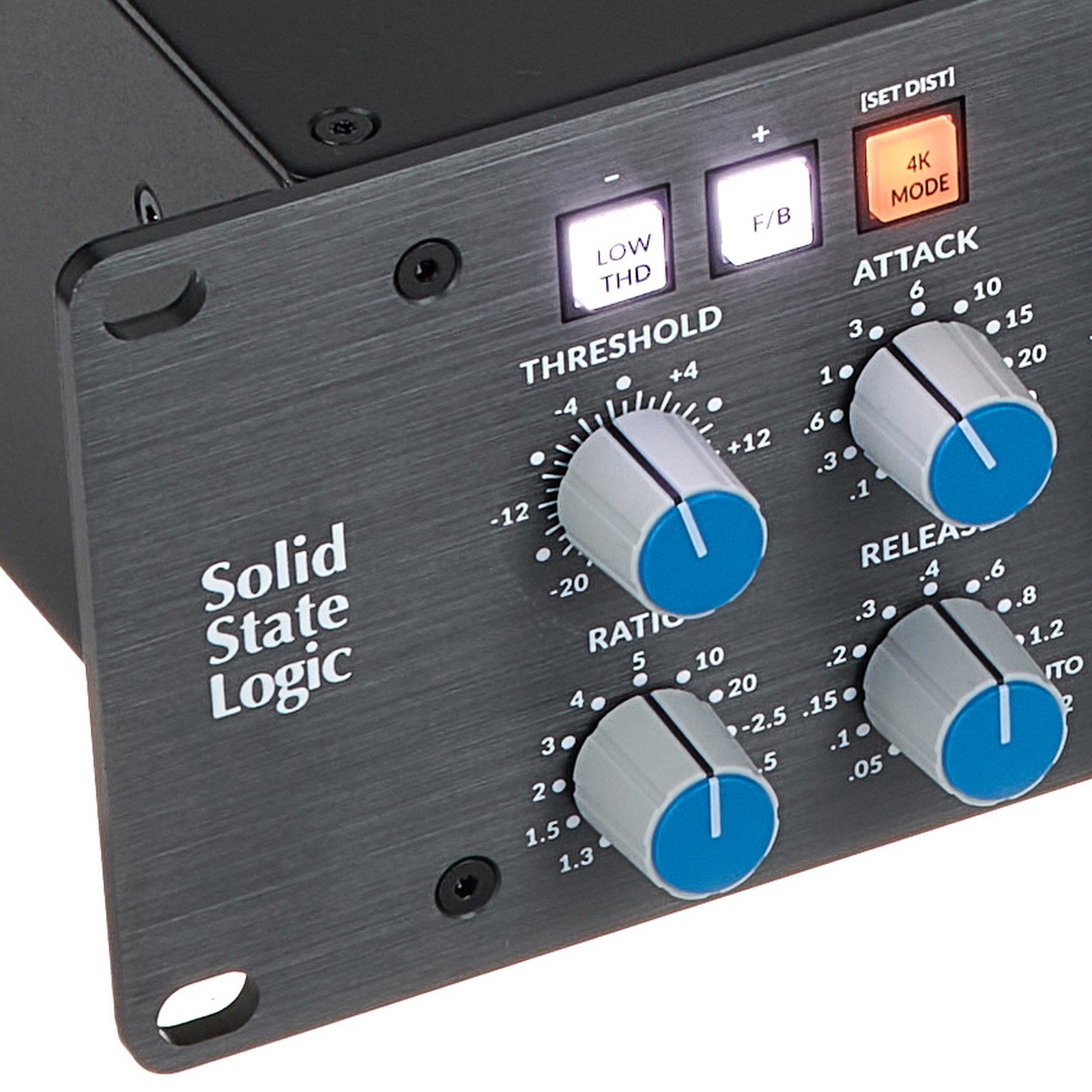 Controls on the SSL BUS+ Analogue stereo / dual mono / MS bus compressor