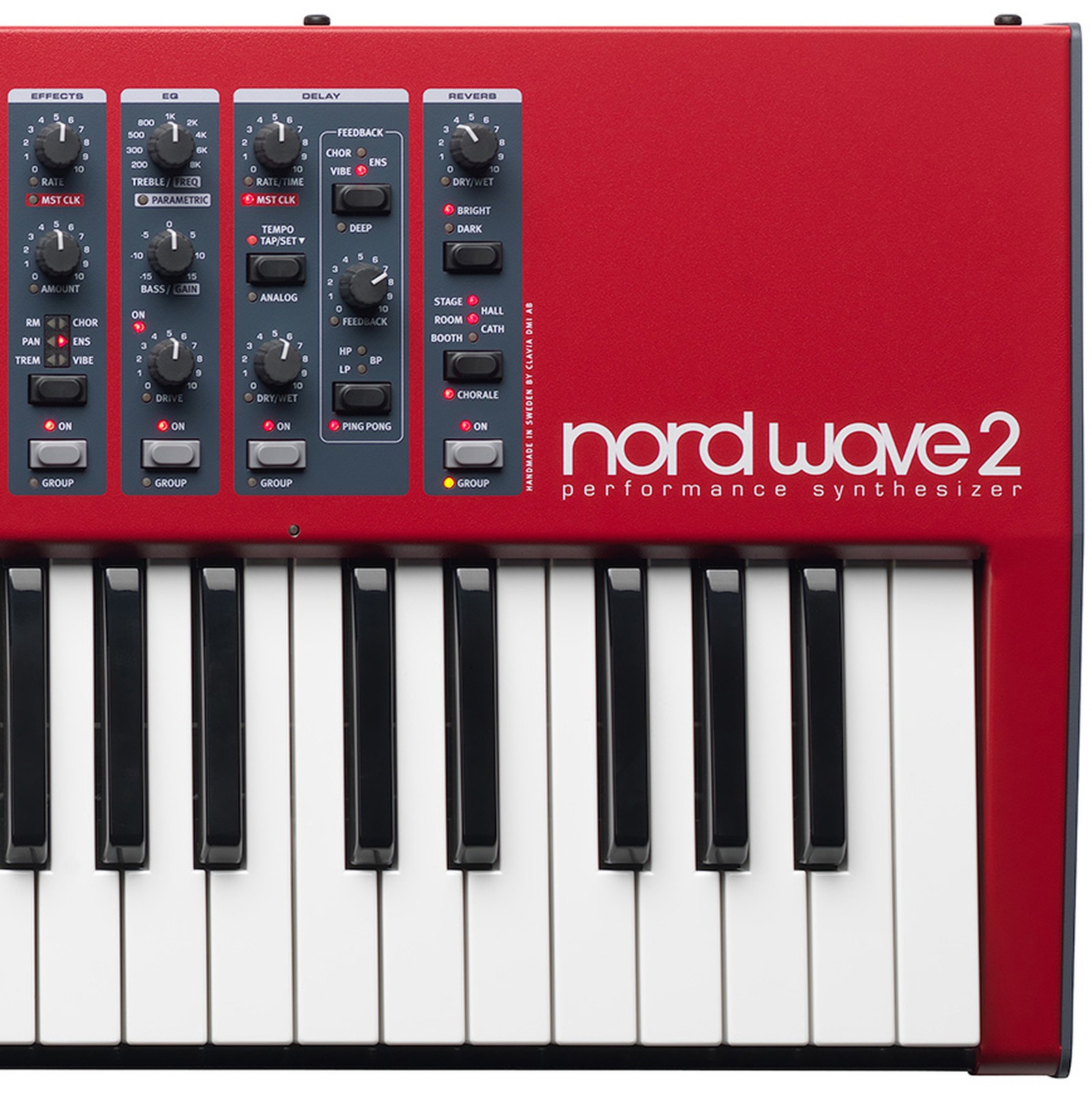 Clavia Nord logo on the Wave 2 Performance synthesiser