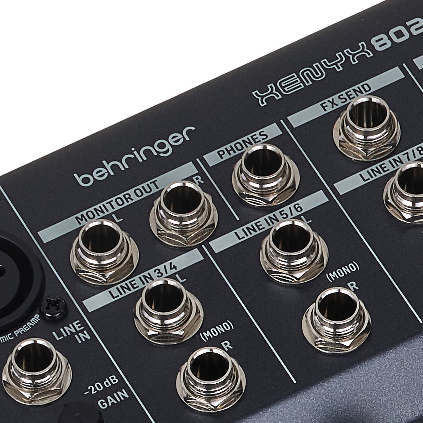 Anschlüsse des Behringer Xenyx 802S Analogmixers