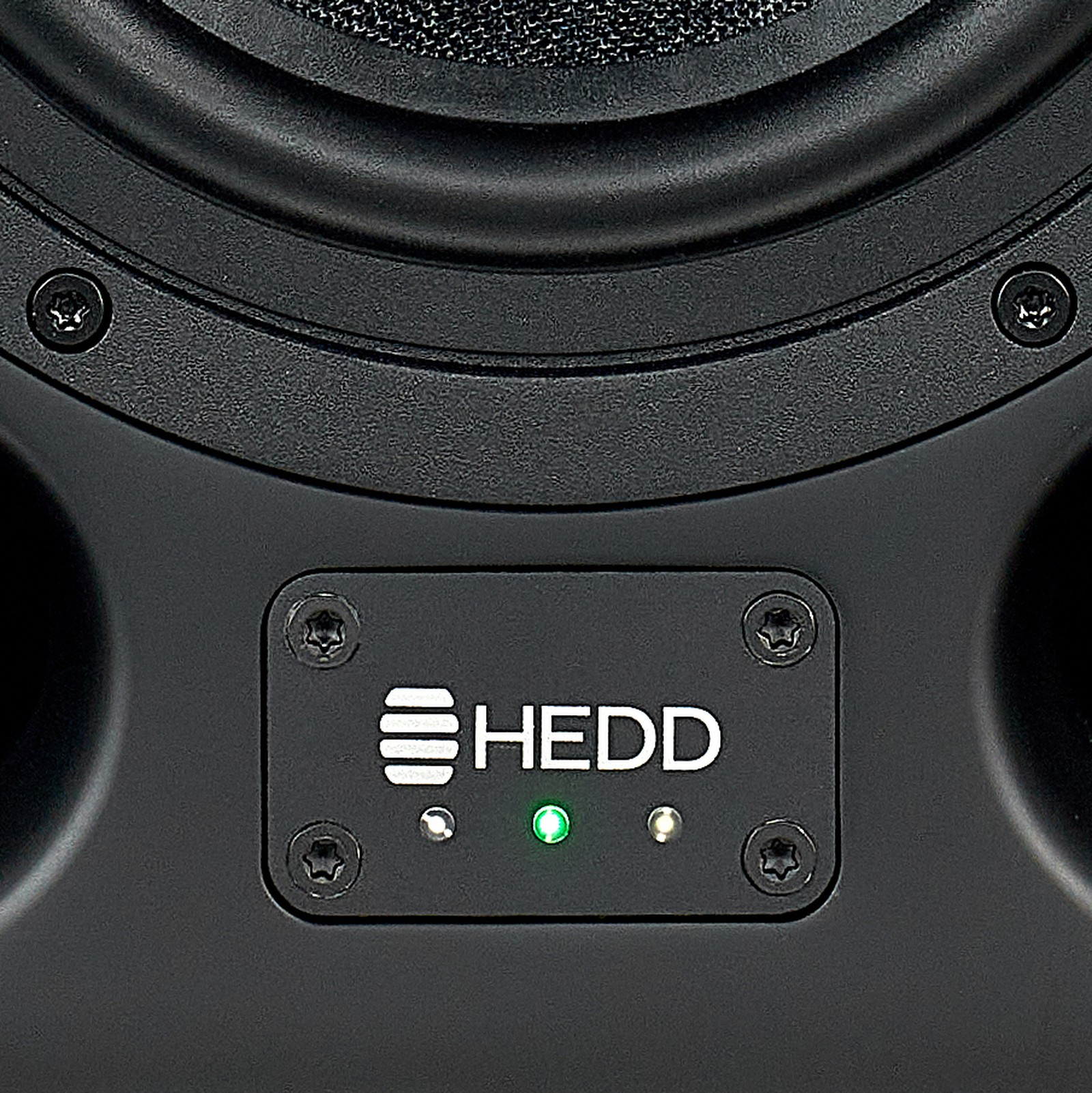 Logo on the HEDD Type 07 MK2 two-way monitor speaker,