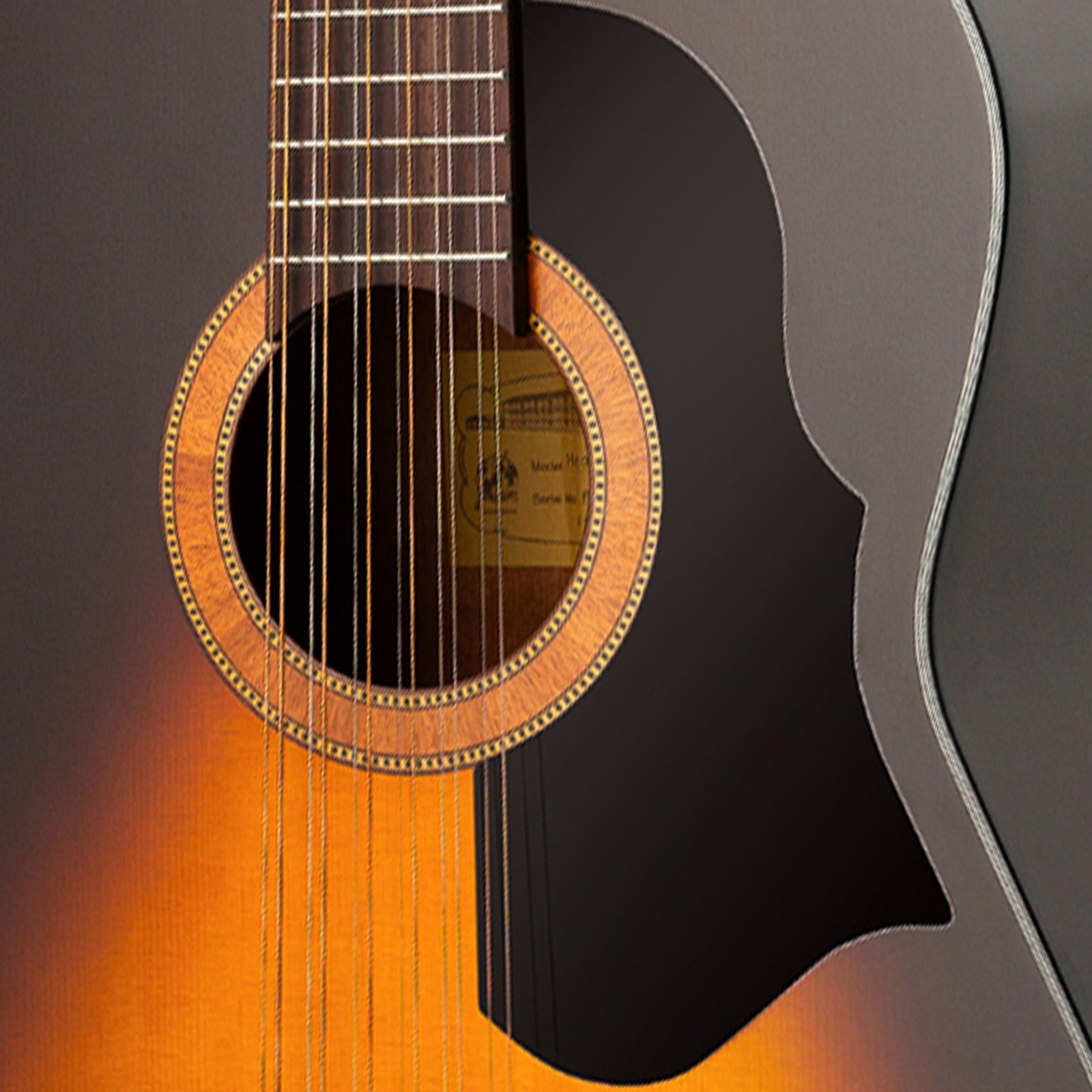 Schallloch der Framus Vintage Hootenanny 12 SB HP 12-Saiter Westerngitarre
