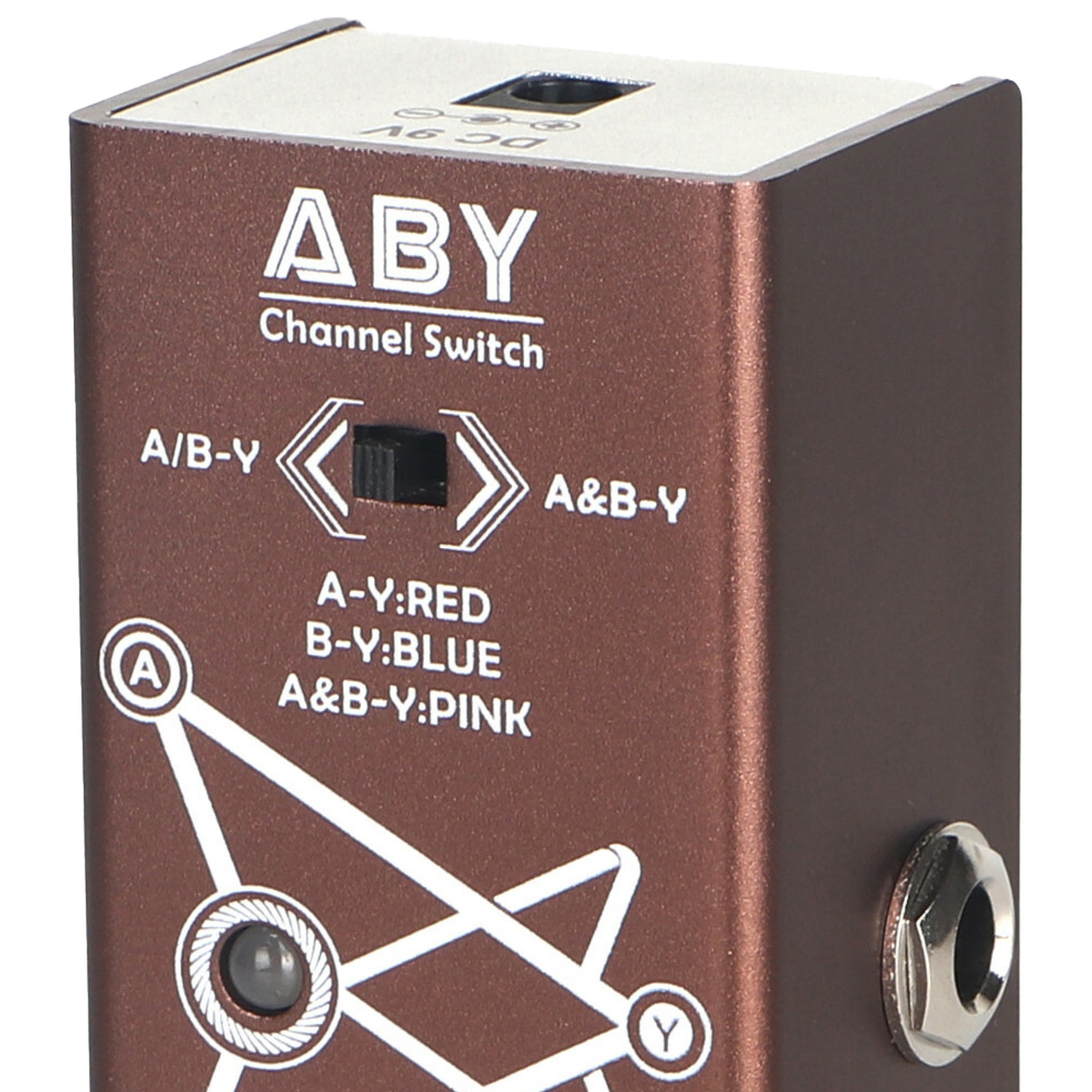 Detailed view with switch of the Yuer ABY - Switcher Splitter